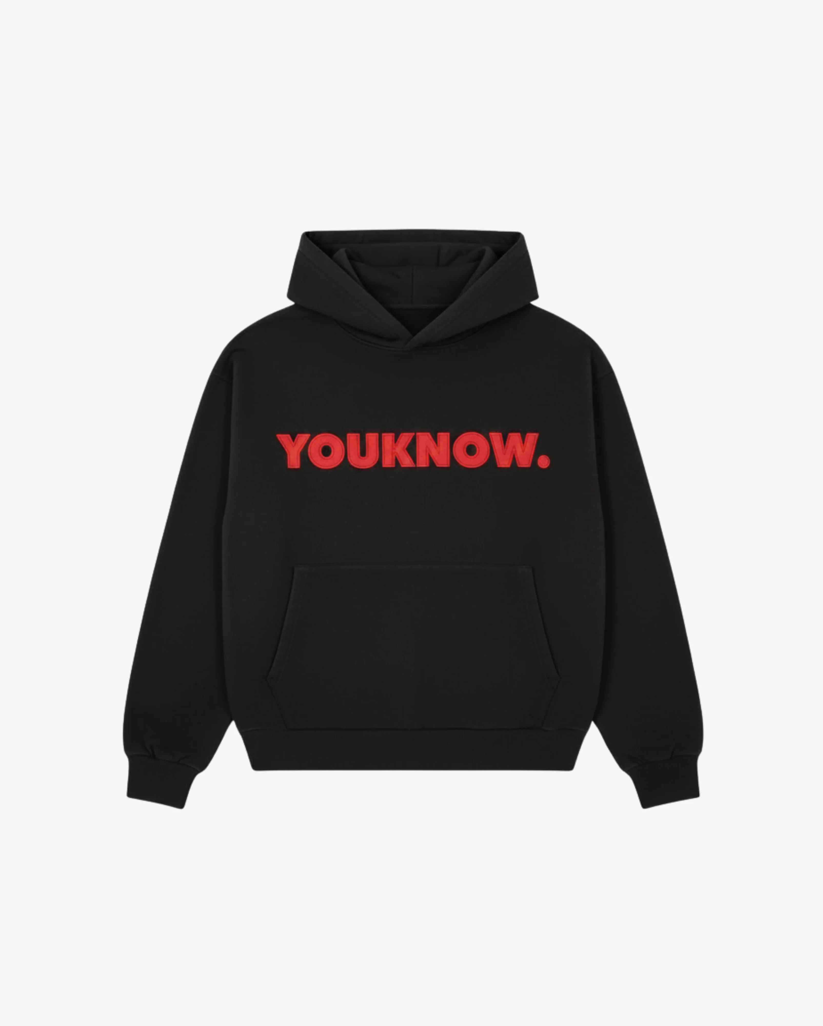 Applique Block Hoodie | Black/Red