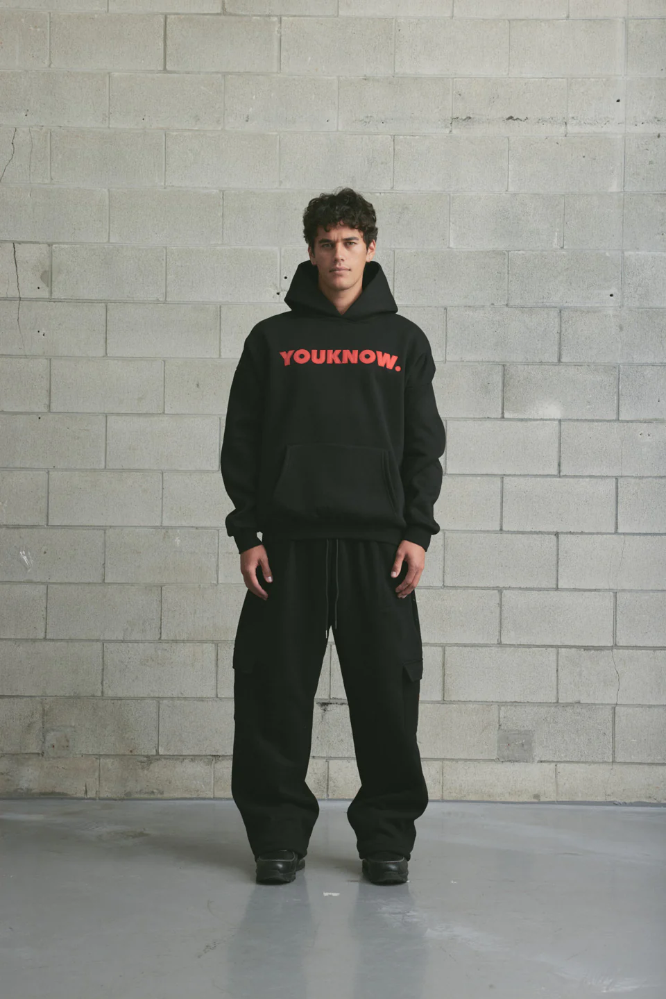 Applique Block Hoodie | Black/Red - Image 2