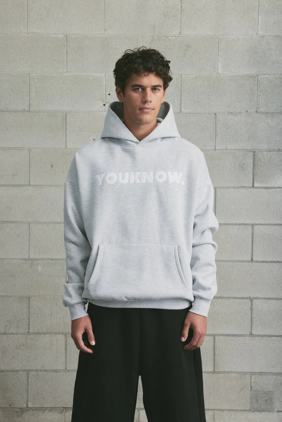 Applique Block Hoodie | GREY MARLE - Image 3