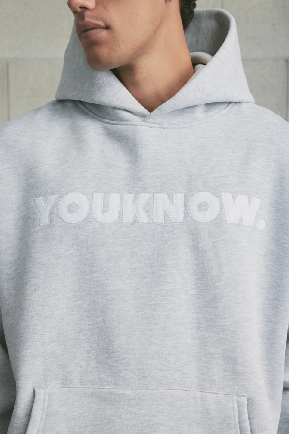 Applique Block Hoodie | GREY MARLE - Image 4