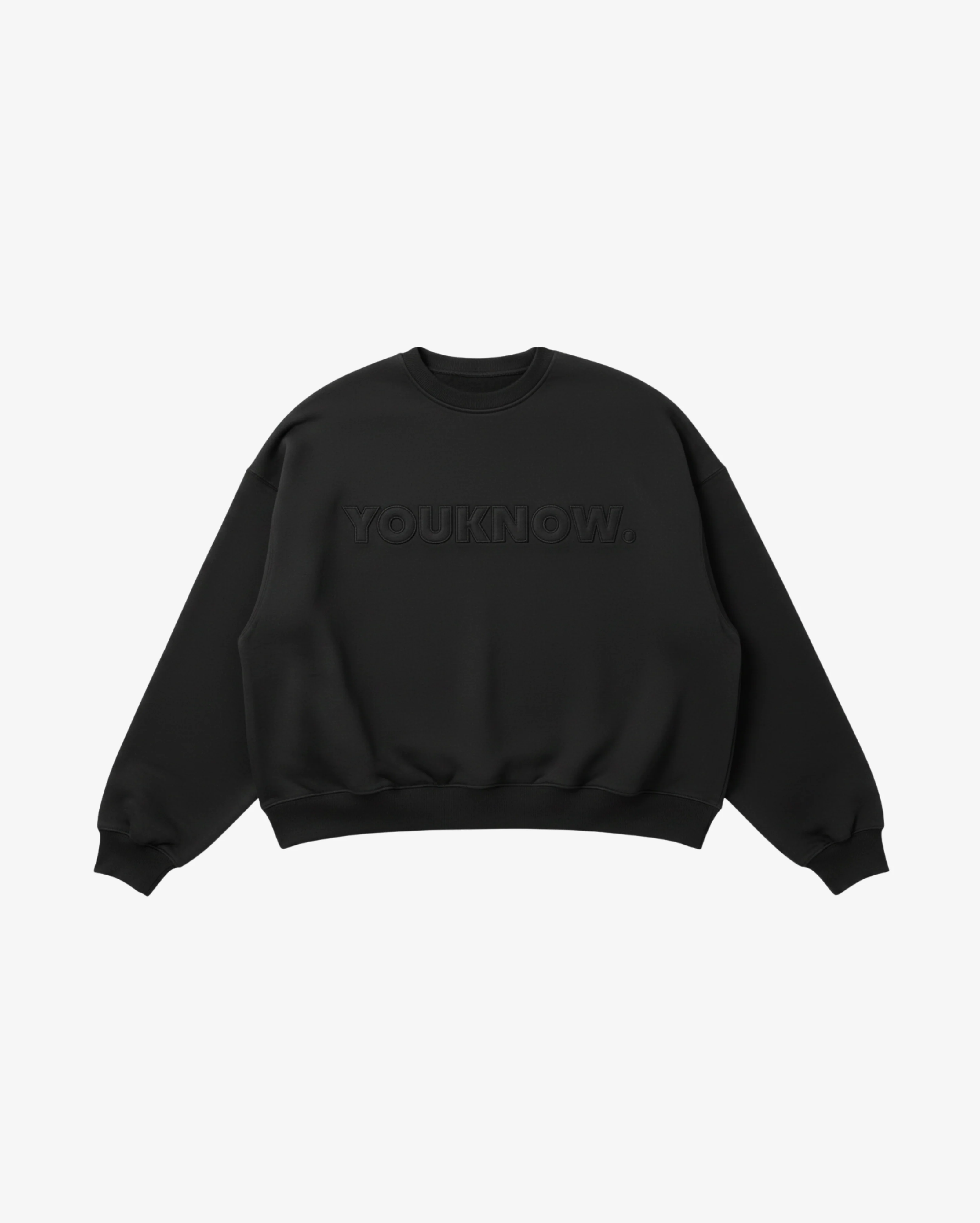 Applique Block Crew | Black/Black