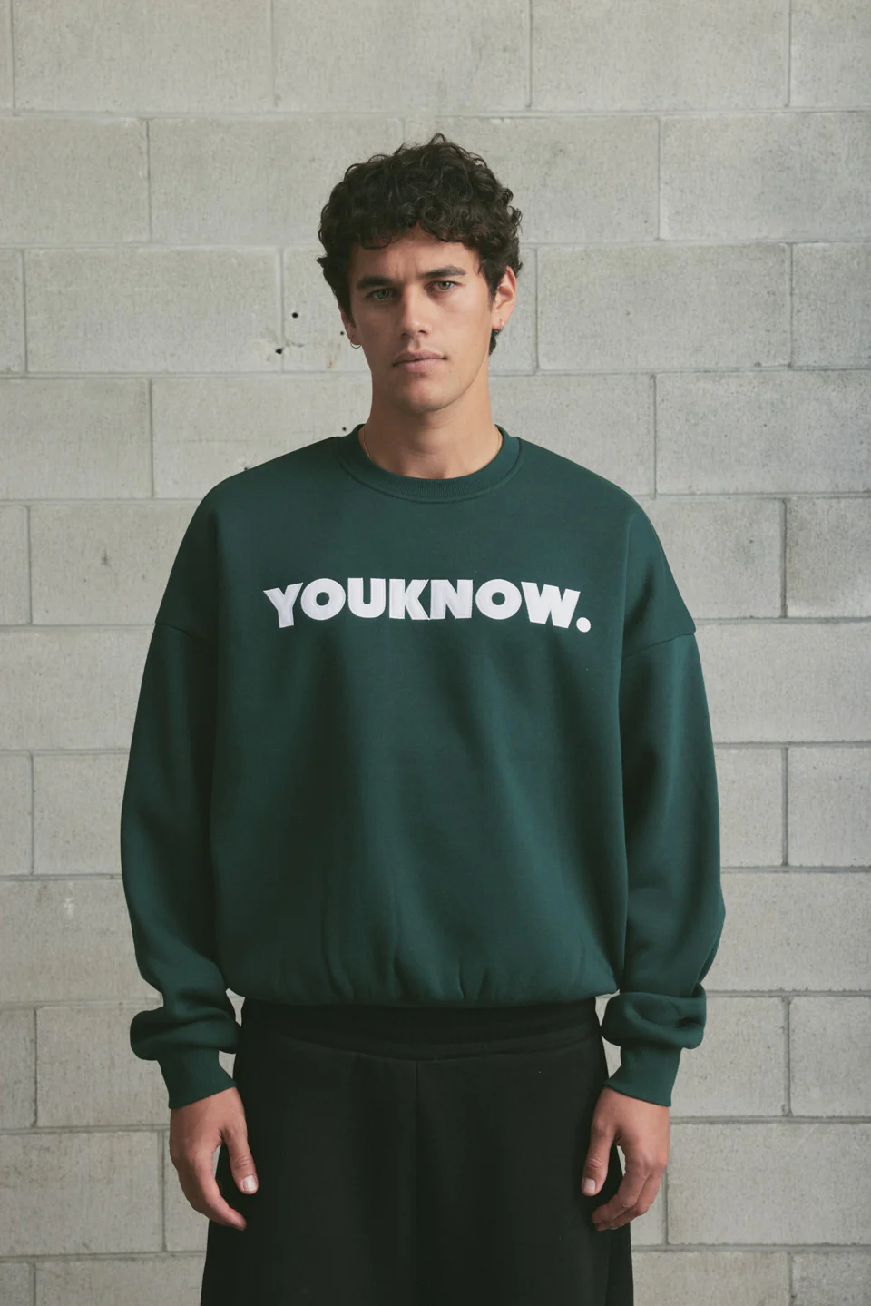 Applique Block Crew | Forest Green - Image 3