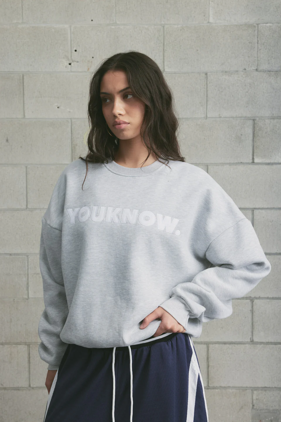Applique Block Crew | GREY MARLE - Image 3