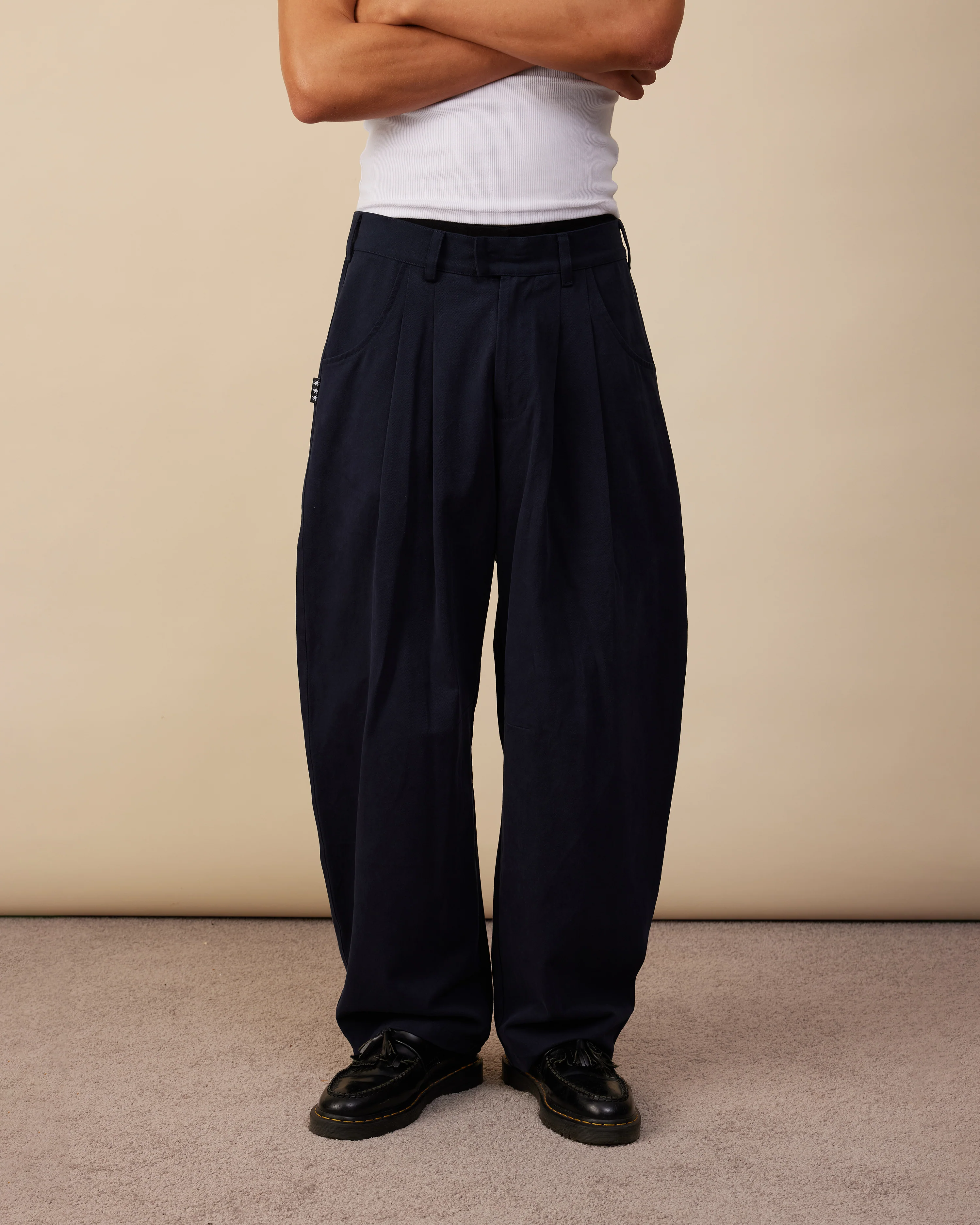 Barrel Leg Pants | Dark Navy - Image 4