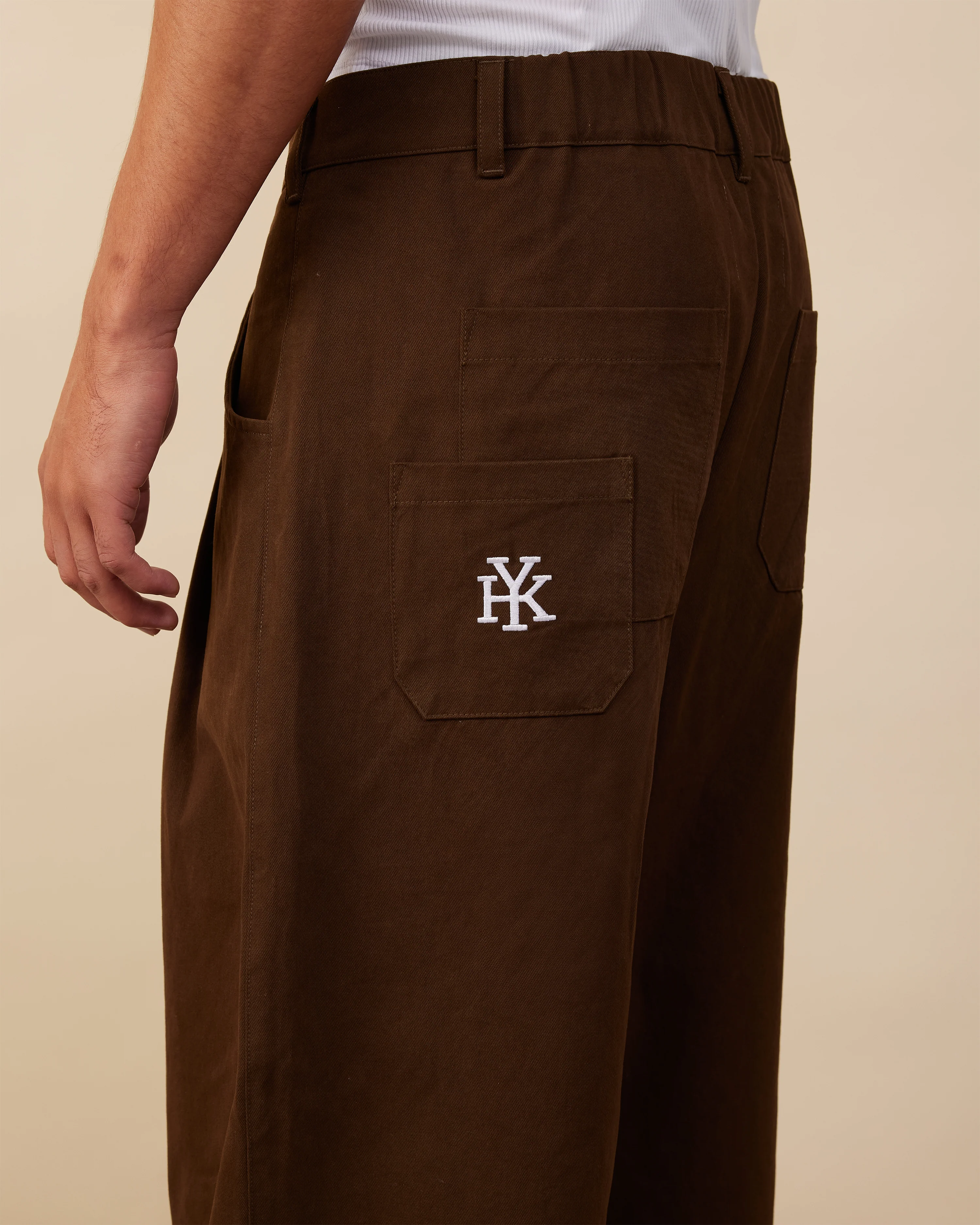 Barrel Leg Pants | Warm Brown - Image 4