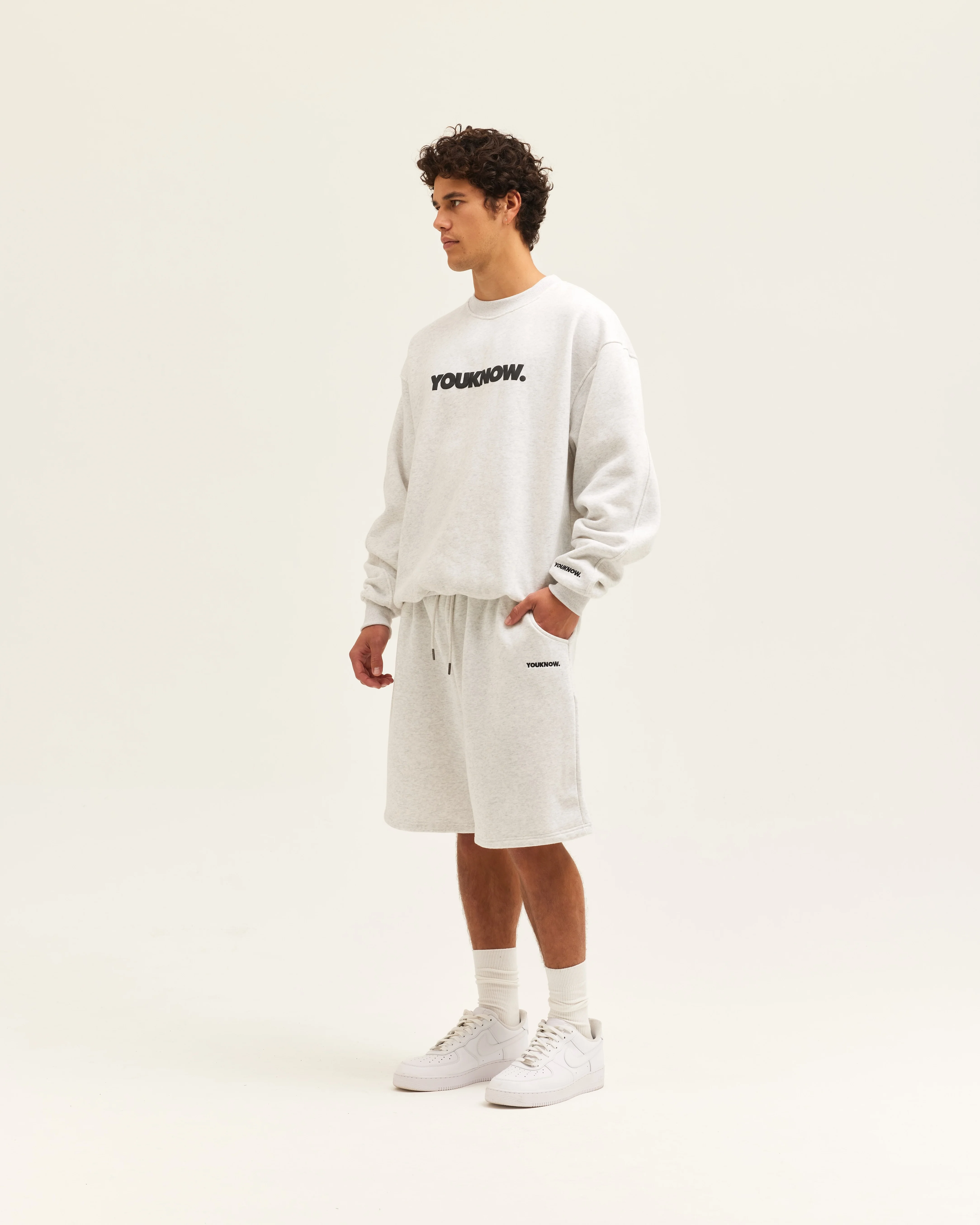 Block Crewneck | White Marle - Image 2