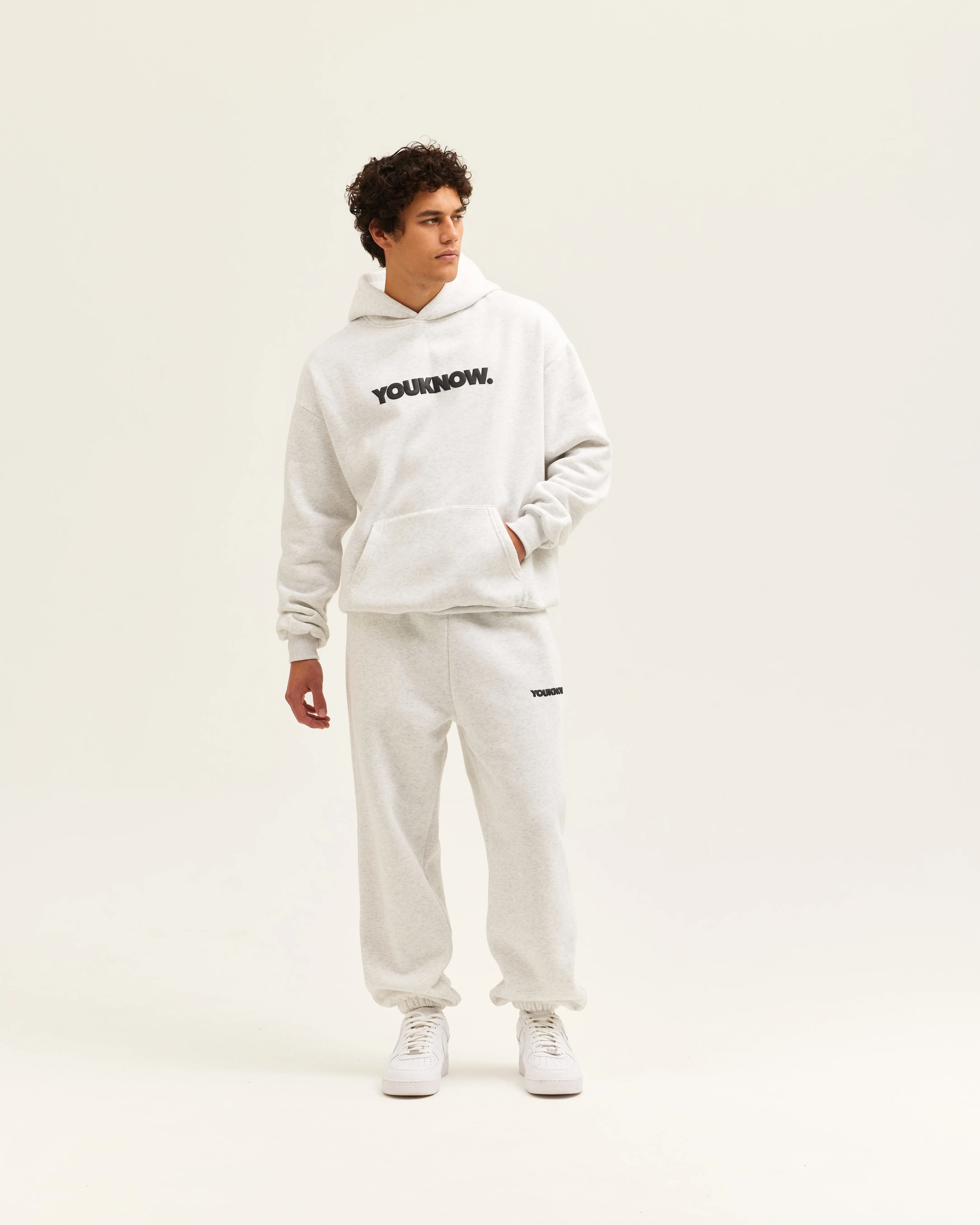 Block Hoodie | White Marle - Image 2