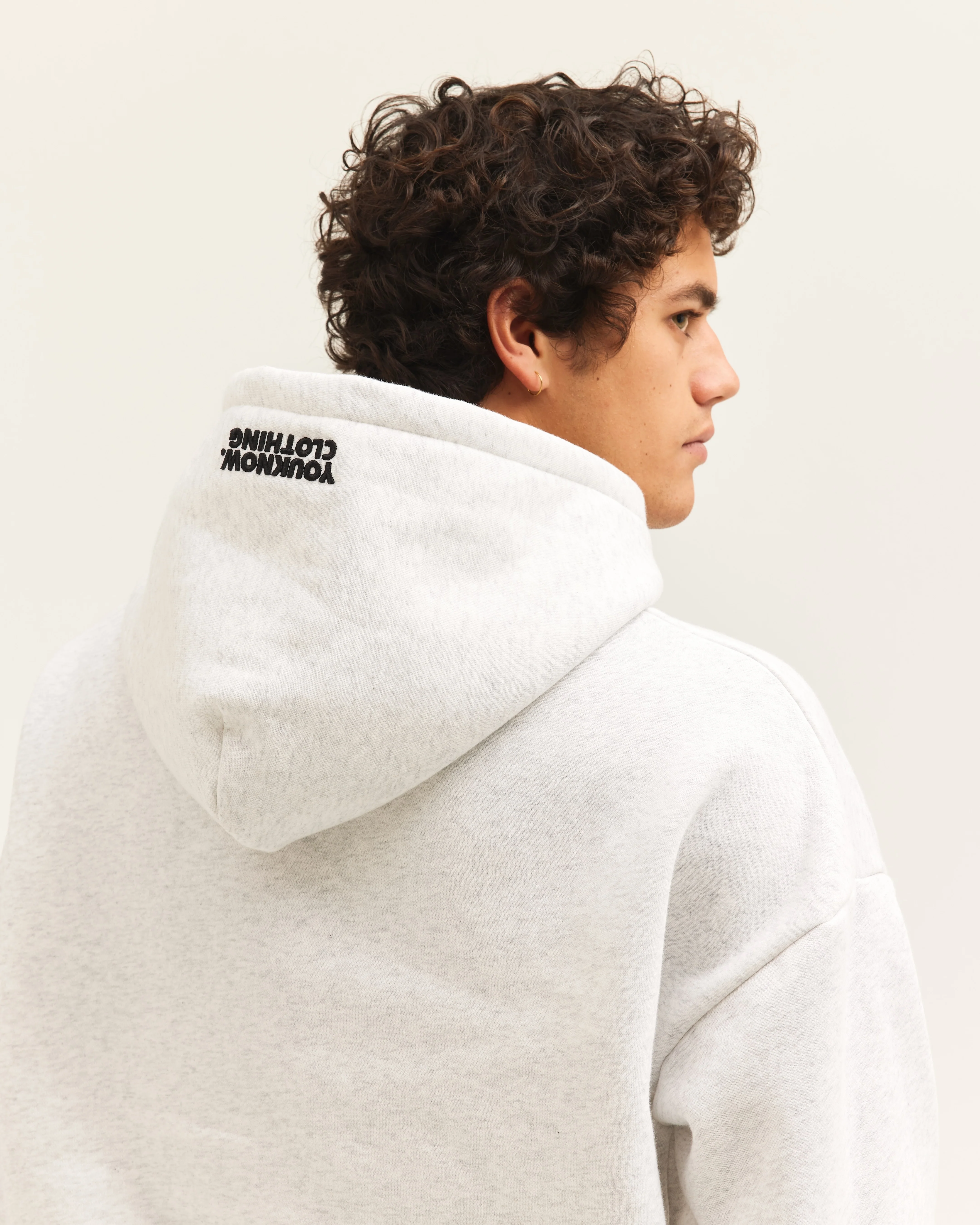 Block Hoodie | White Marle - Image 5