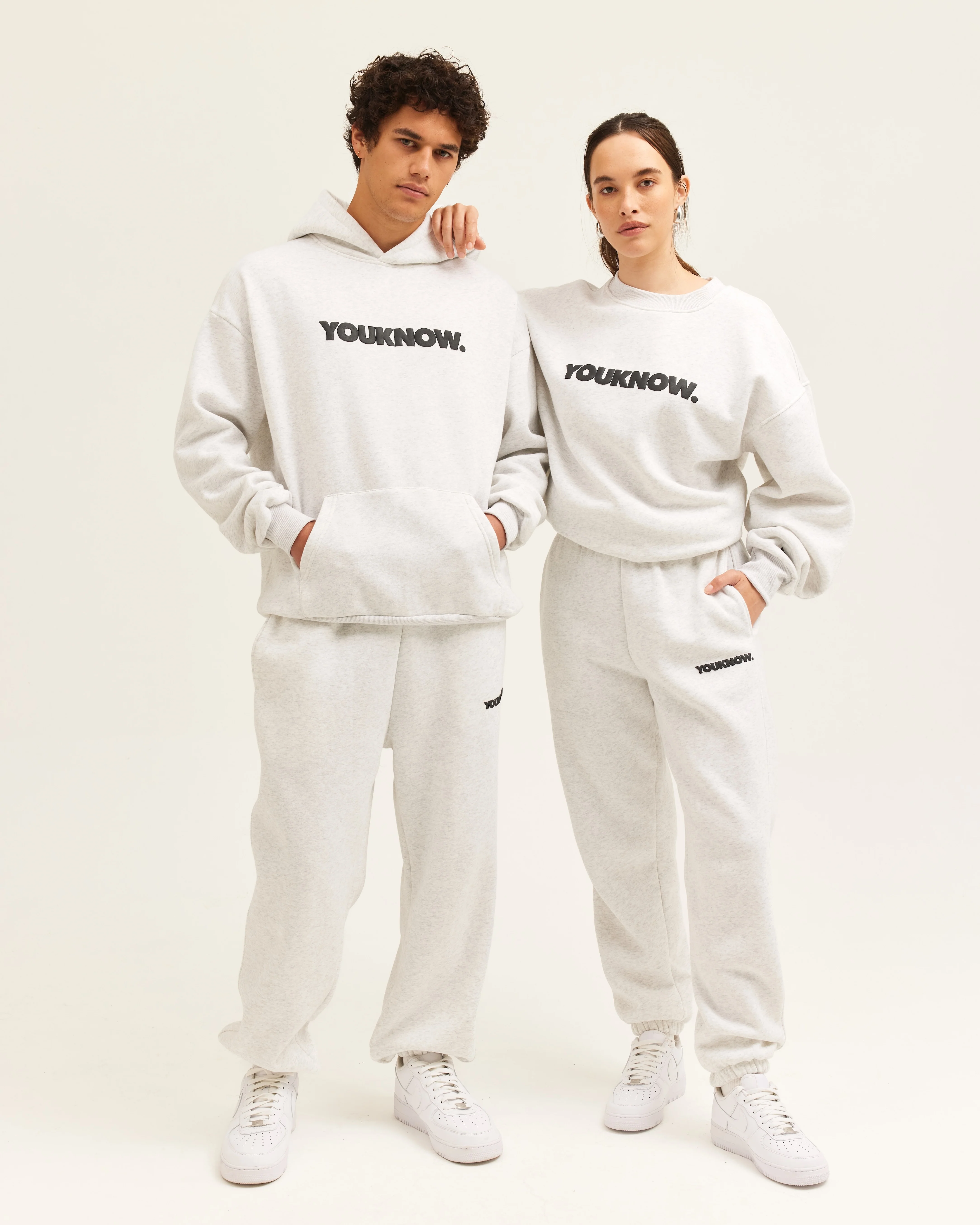 Block Hoodie | White Marle - Image 6