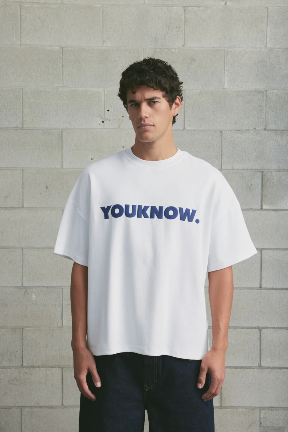 Block Tee 2.0 | White/Navy - Image 3
