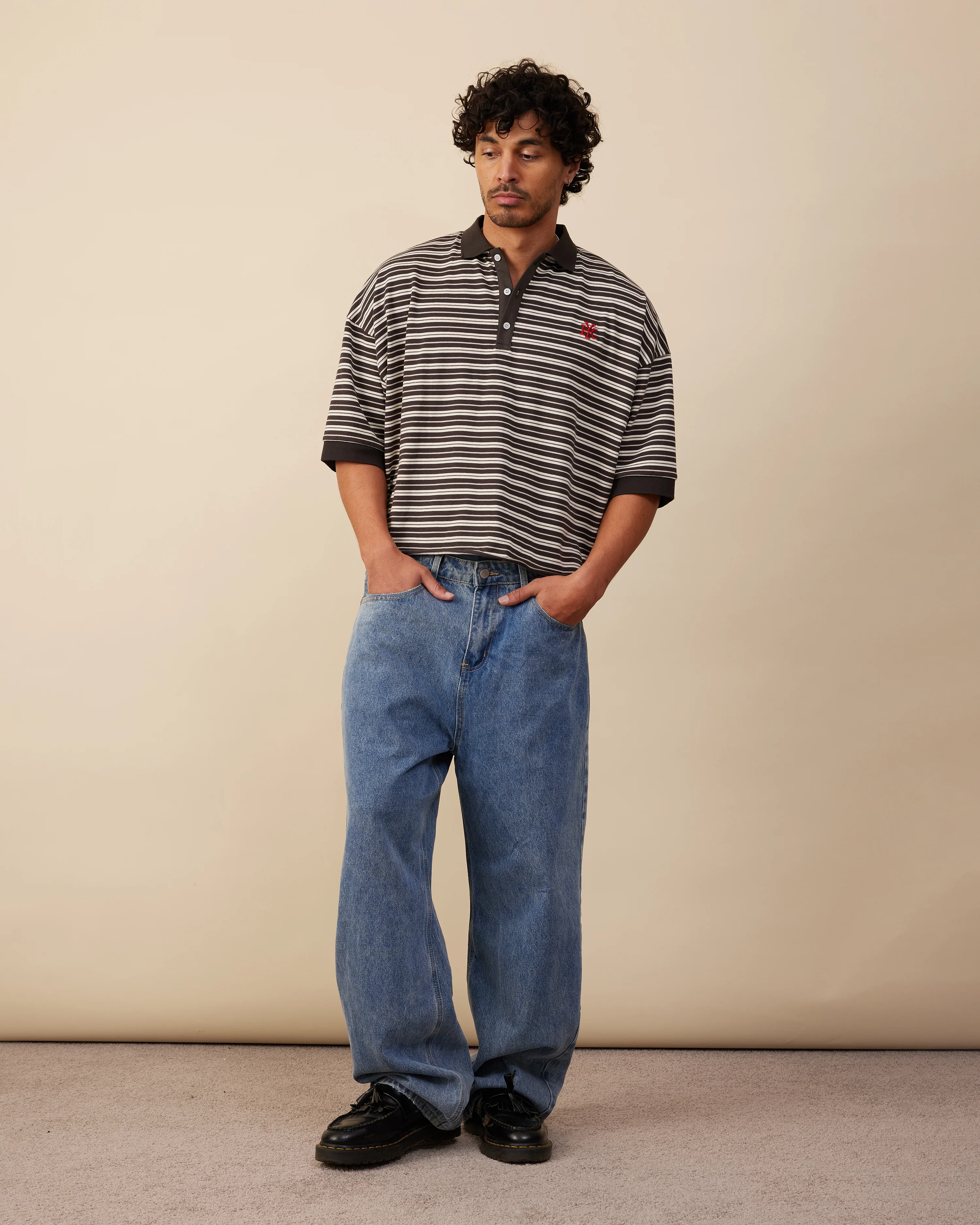 Boxy Polo | Brown Stripe - Image 2
