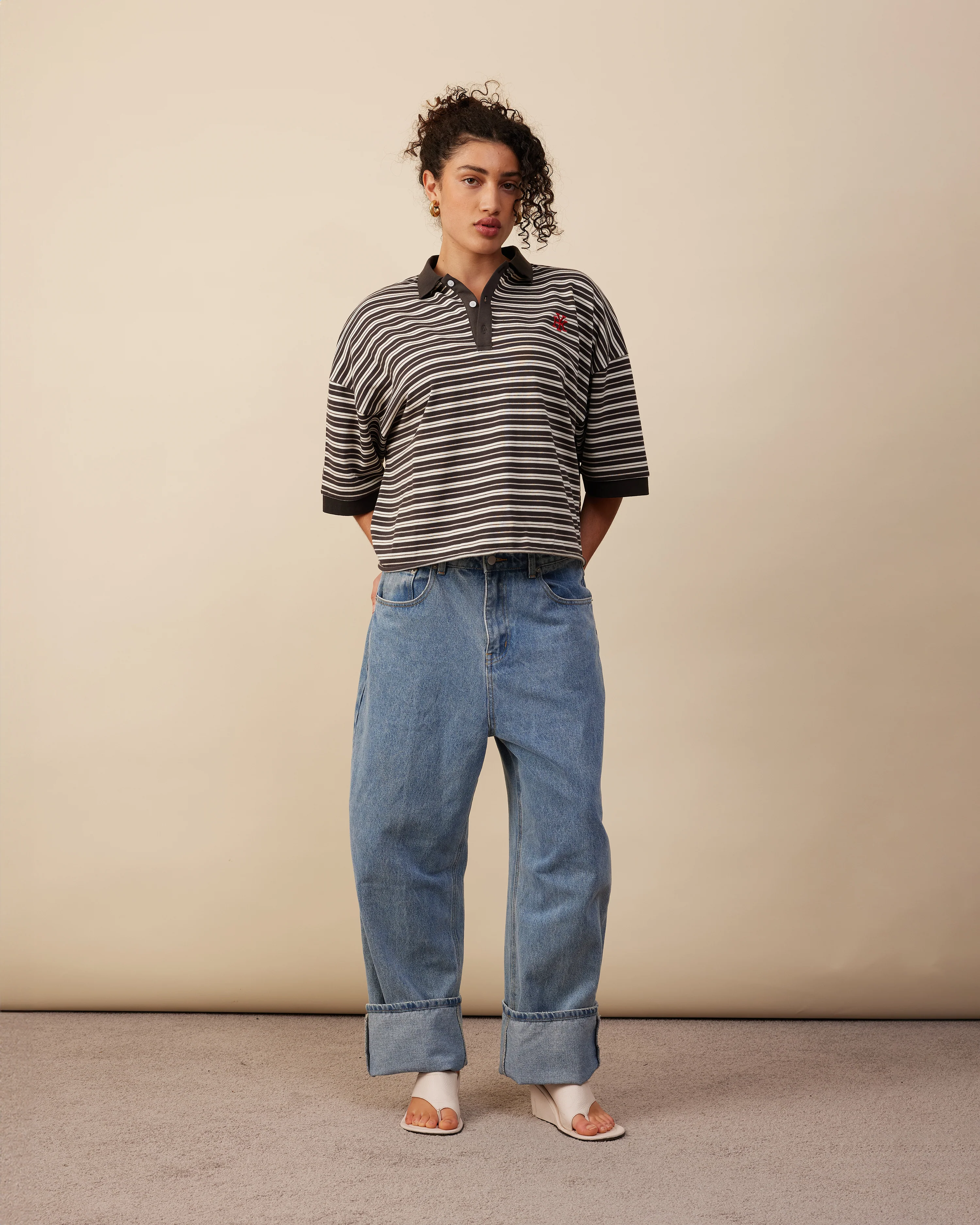 Boxy Polo | Brown Stripe - Image 3