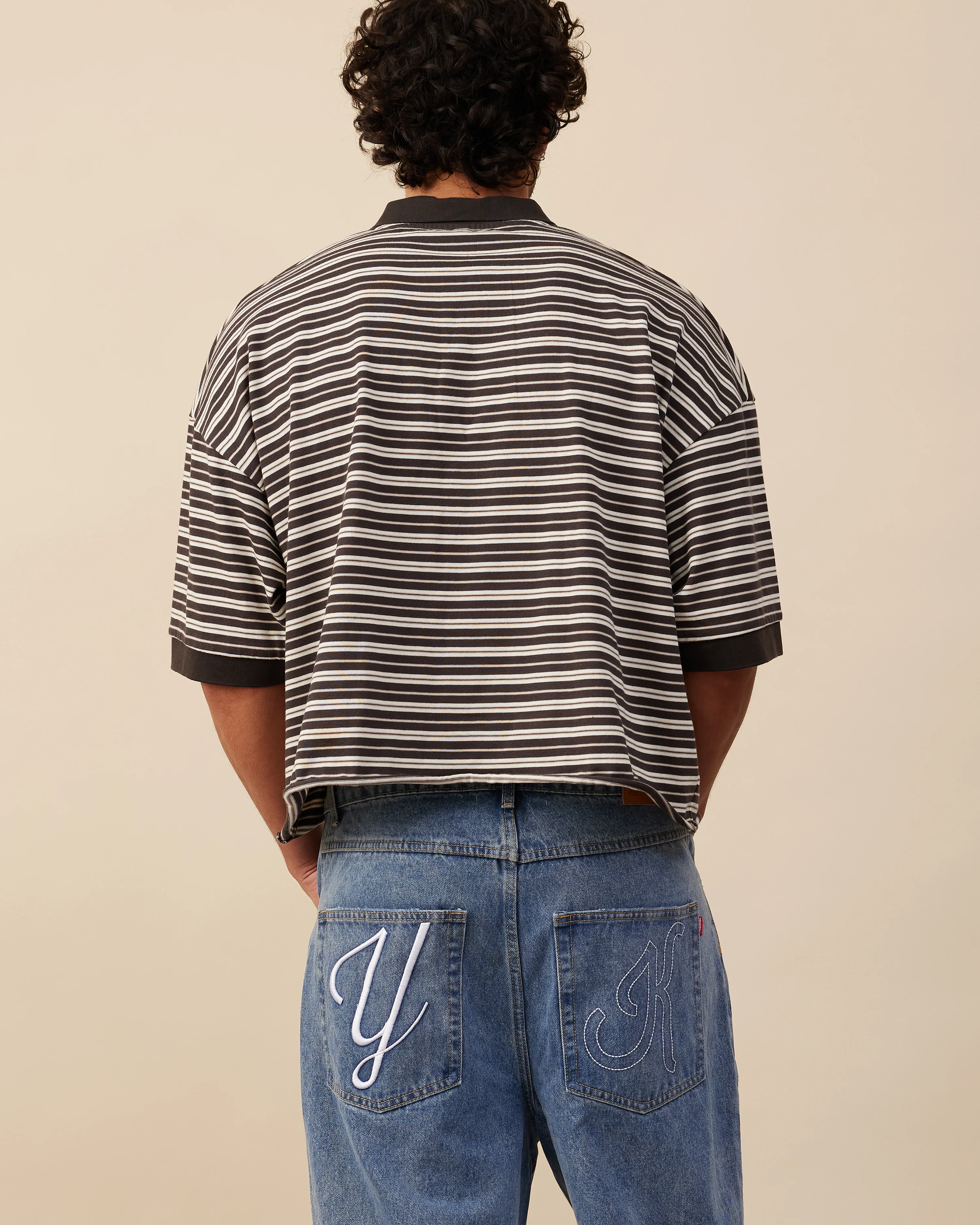 Boxy Polo | Brown Stripe - Image 6