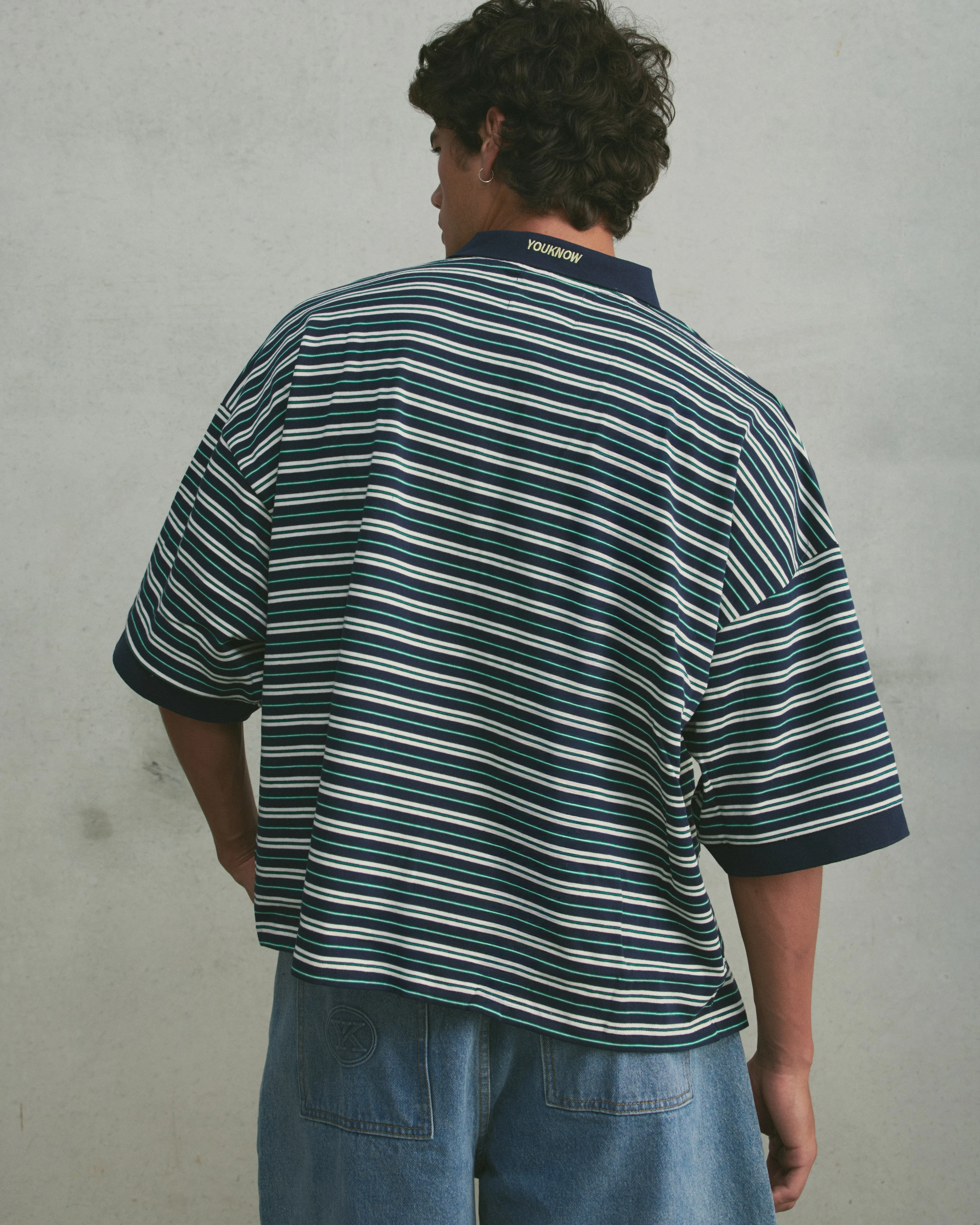 Boxy Polo | Navy Stripe - Image 5