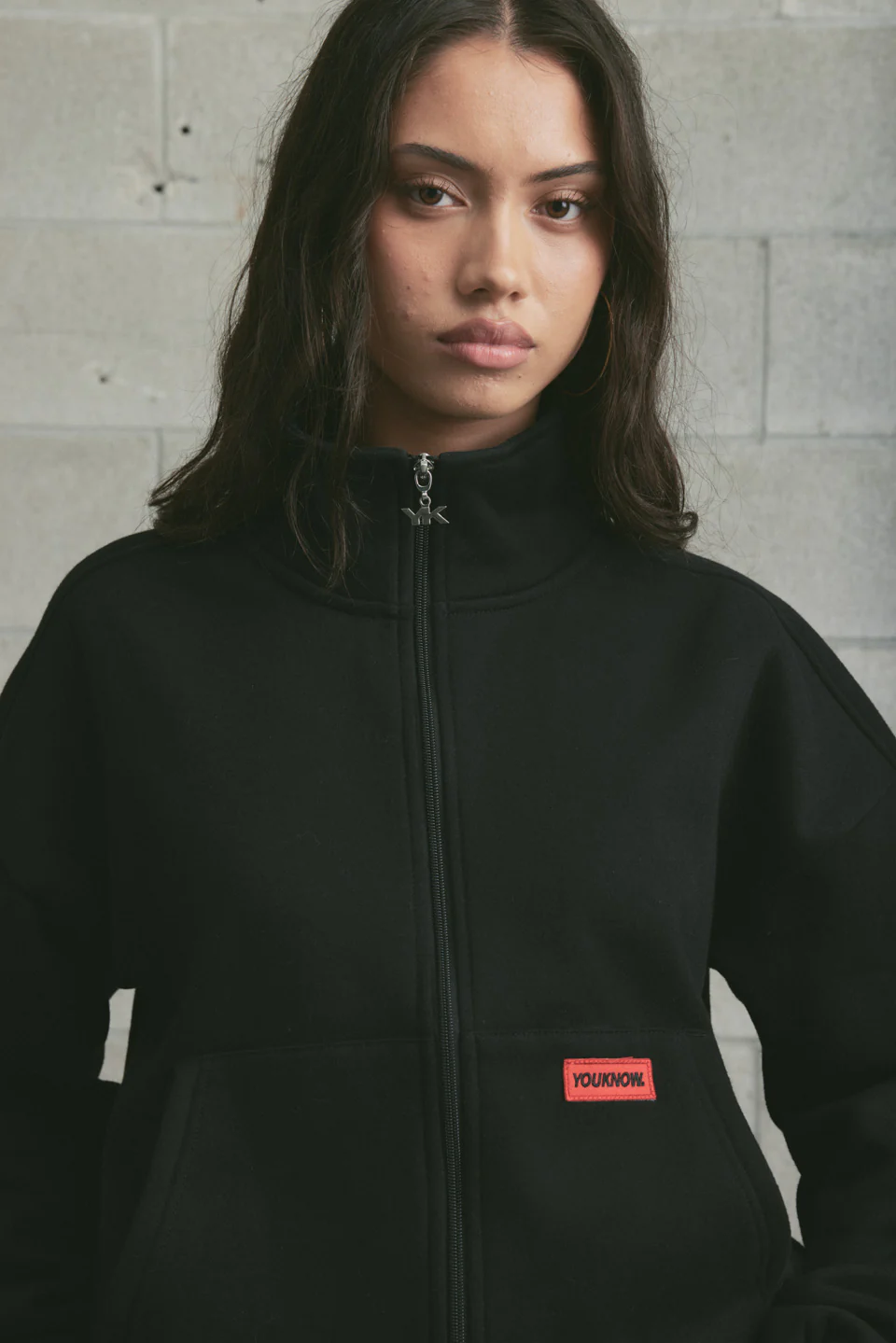 Brushed Fleece Track Jacket | Black - Image 3