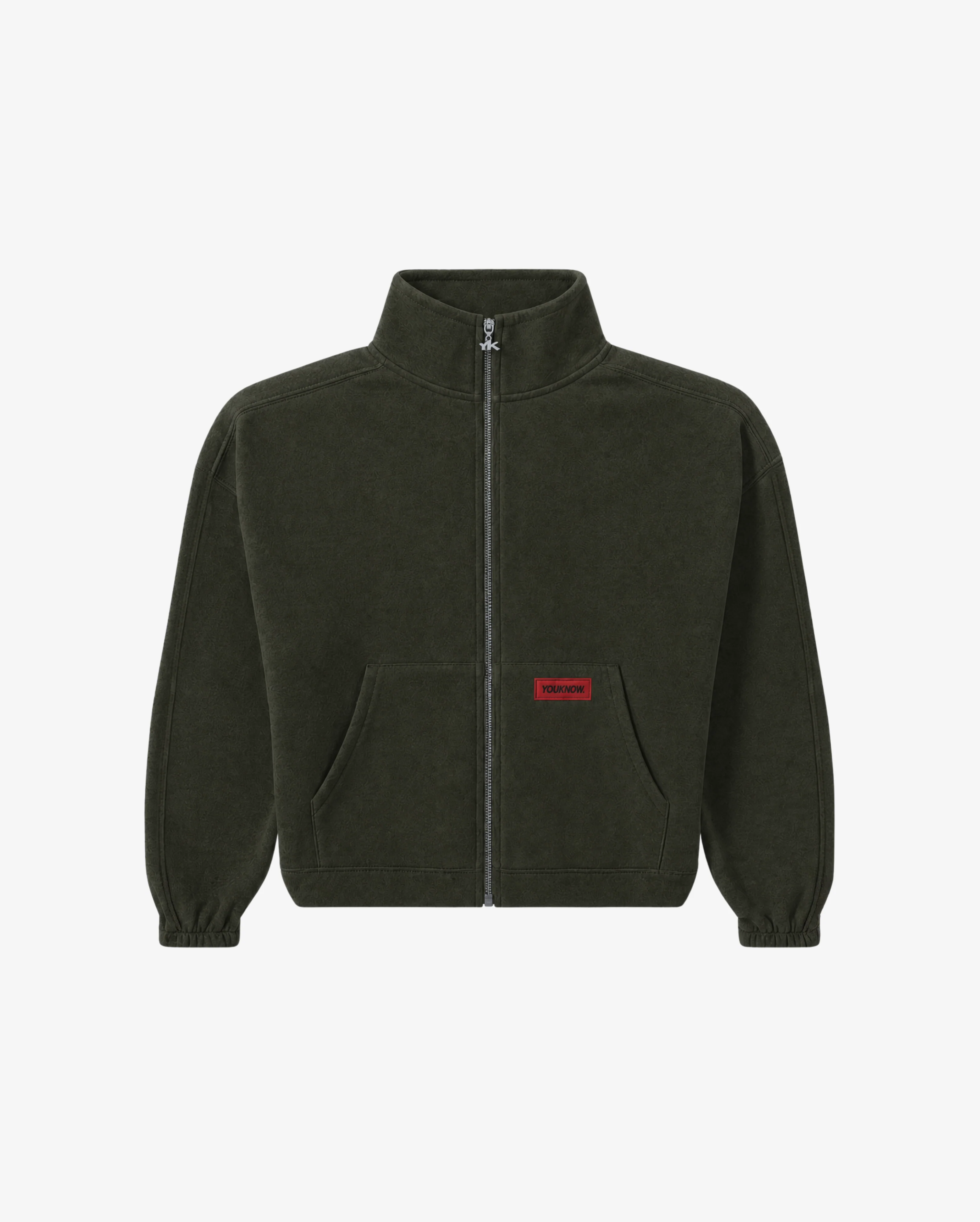 Brushed Fleece Track Jacket | Dark Olive
