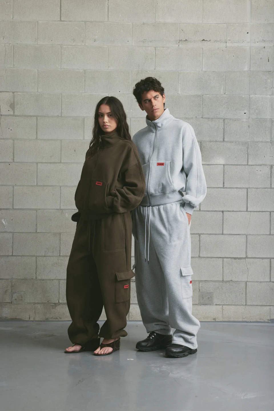 Brushed Fleece Track Jacket | GREY MARLE - Image 4