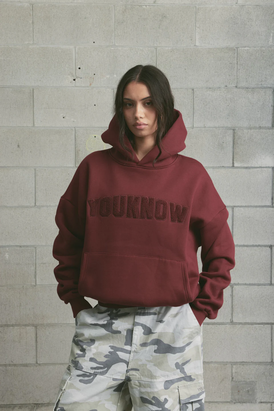 Chenille Hoodie | Burgundy - Image 3
