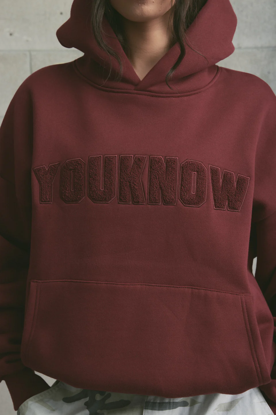 Chenille Hoodie | Burgundy - Image 4