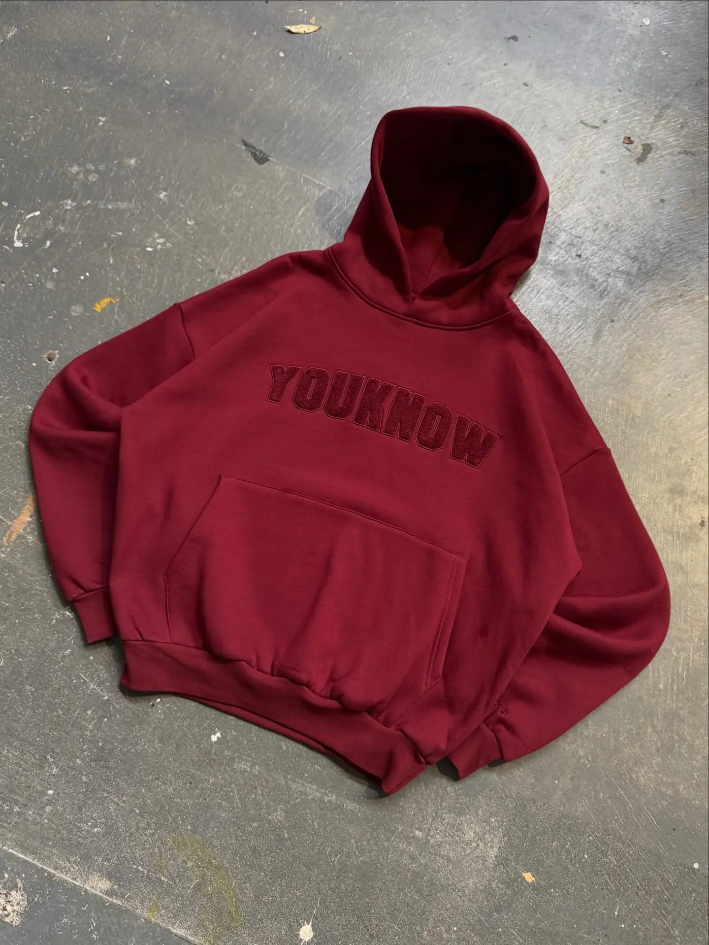 Chenille Hoodie | Burgundy - Image 5