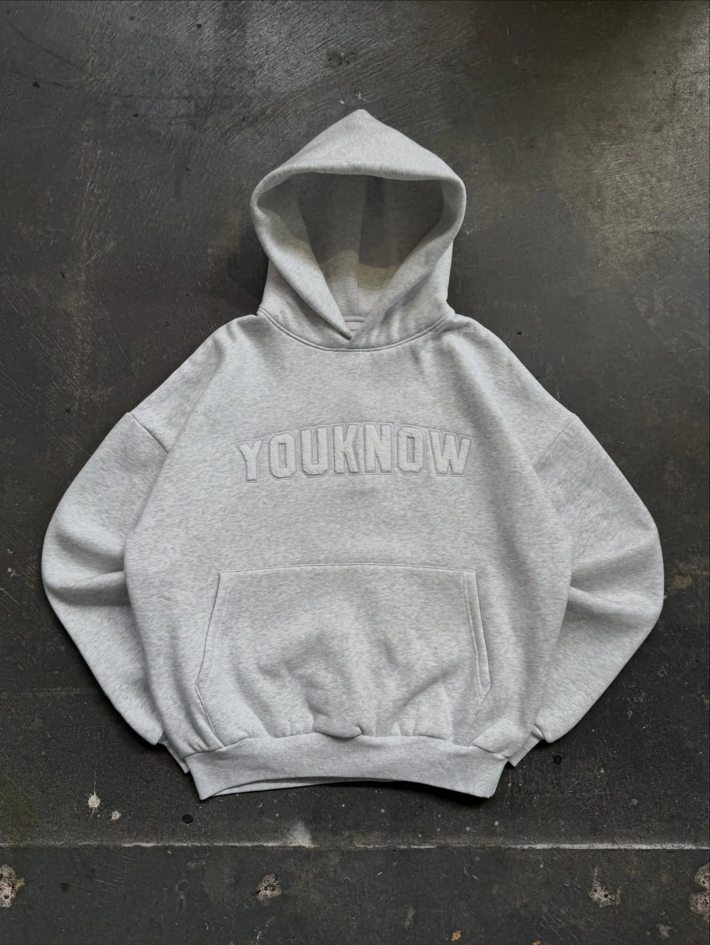 Chenille Hoodie | White Marle - Image 2