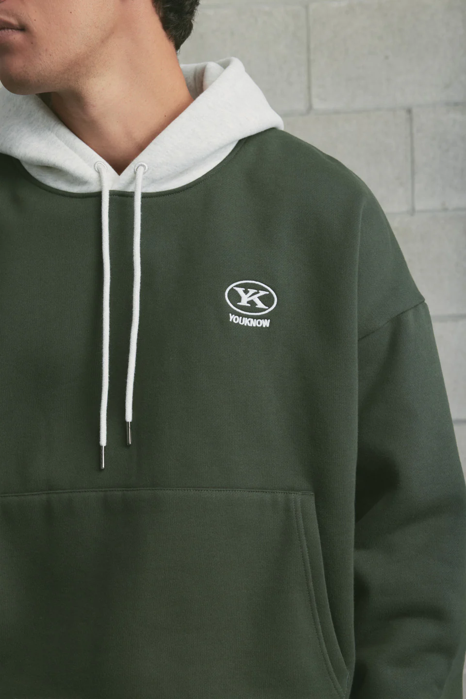 Colour Block Hoodie | Pine Green - Image 3