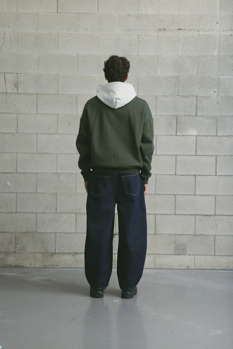 Colour Block Hoodie | Pine Green - Image 4