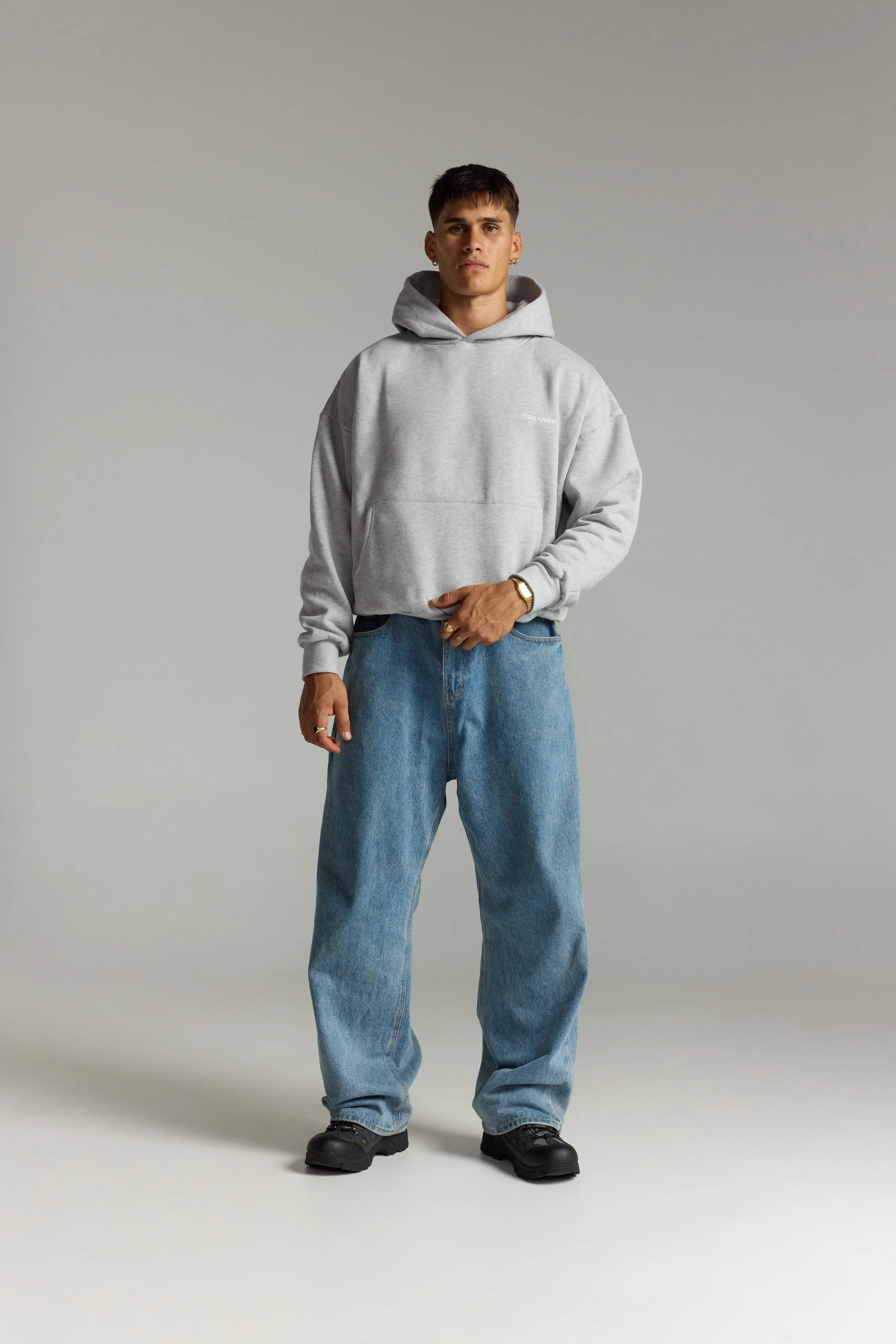 Core Box Hoodie | Heather Grey - Image 3