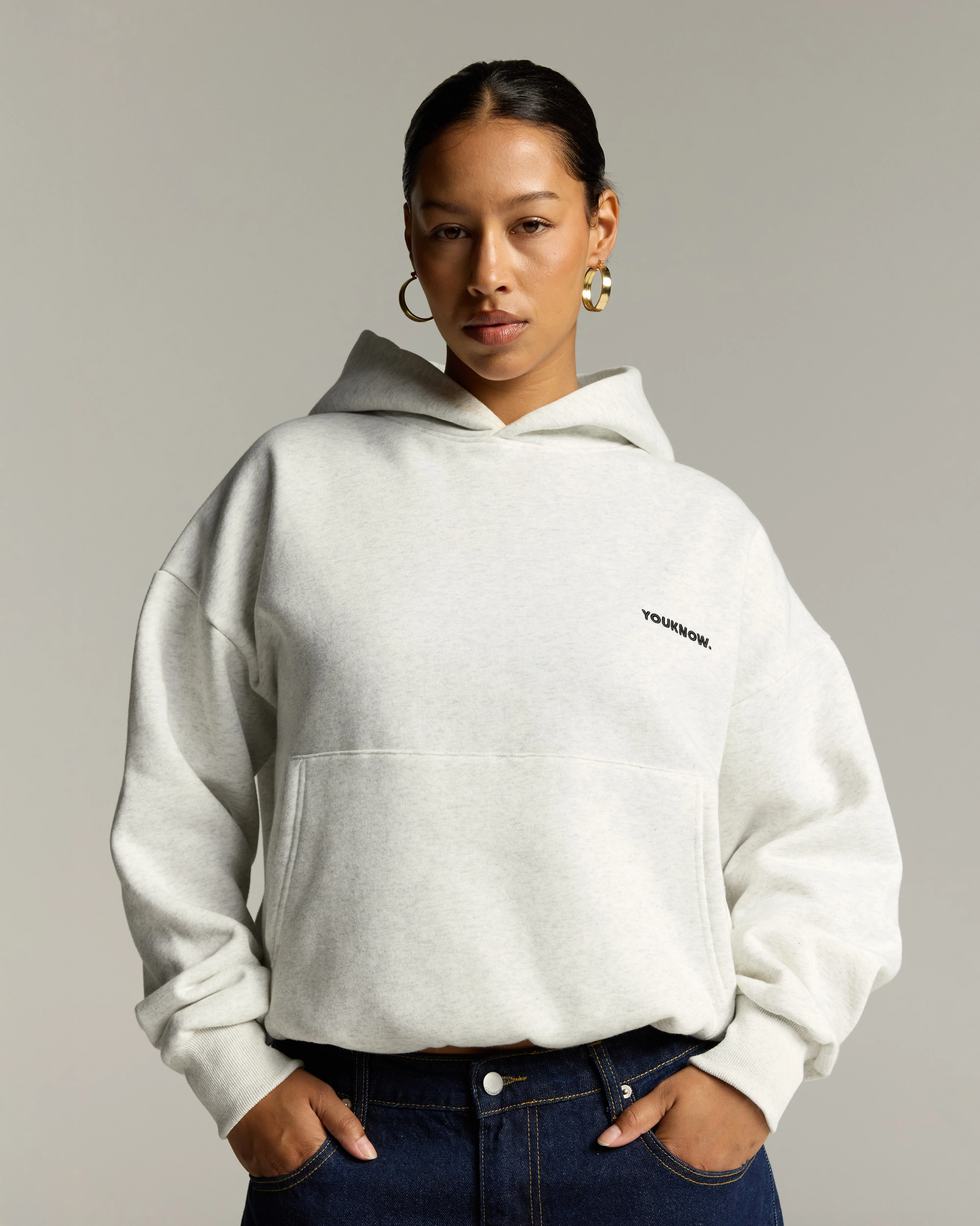 Core Box Hoodie | White Marle - Image 4