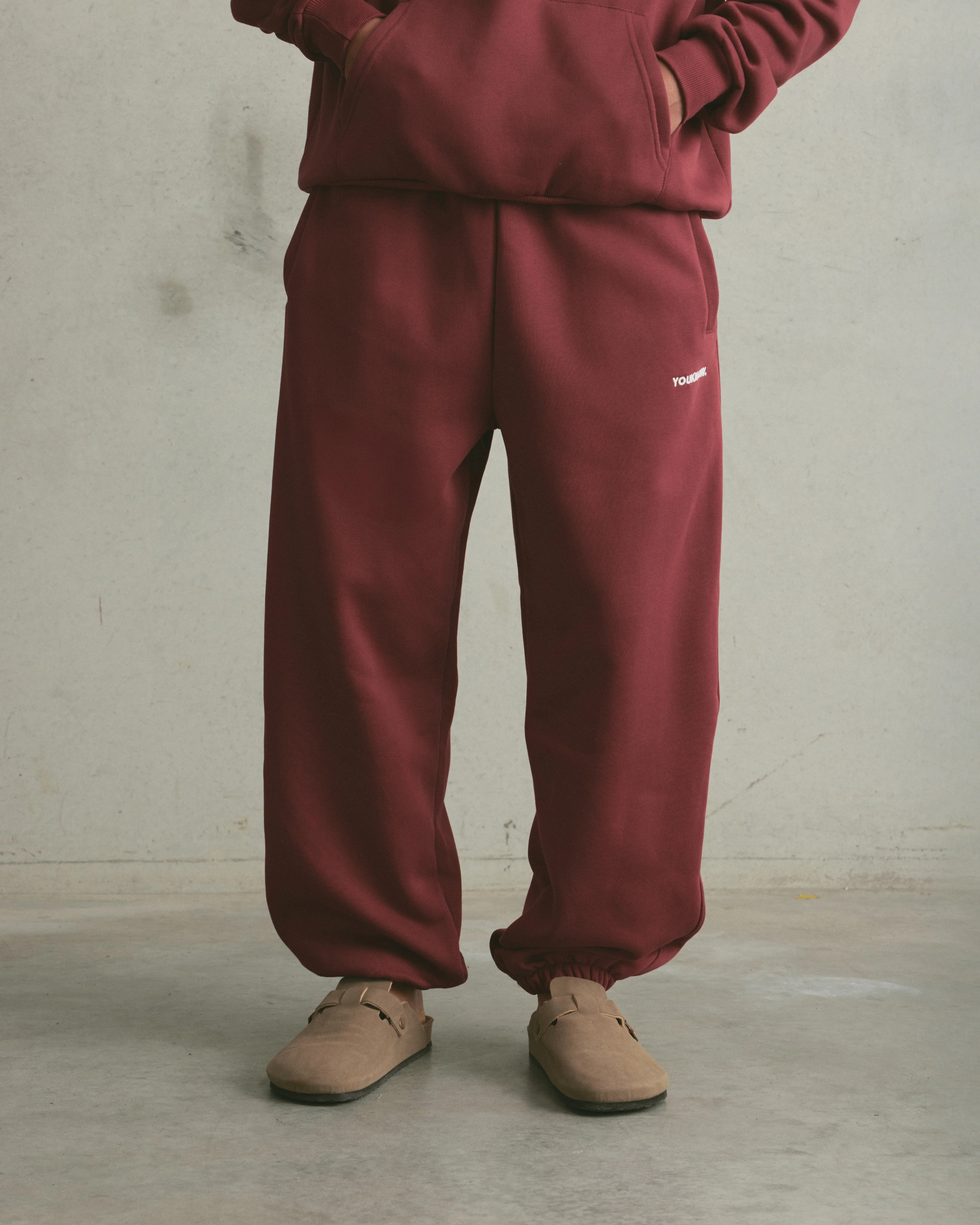 Core Cuffed Sweatpants | Maroon - Image 3