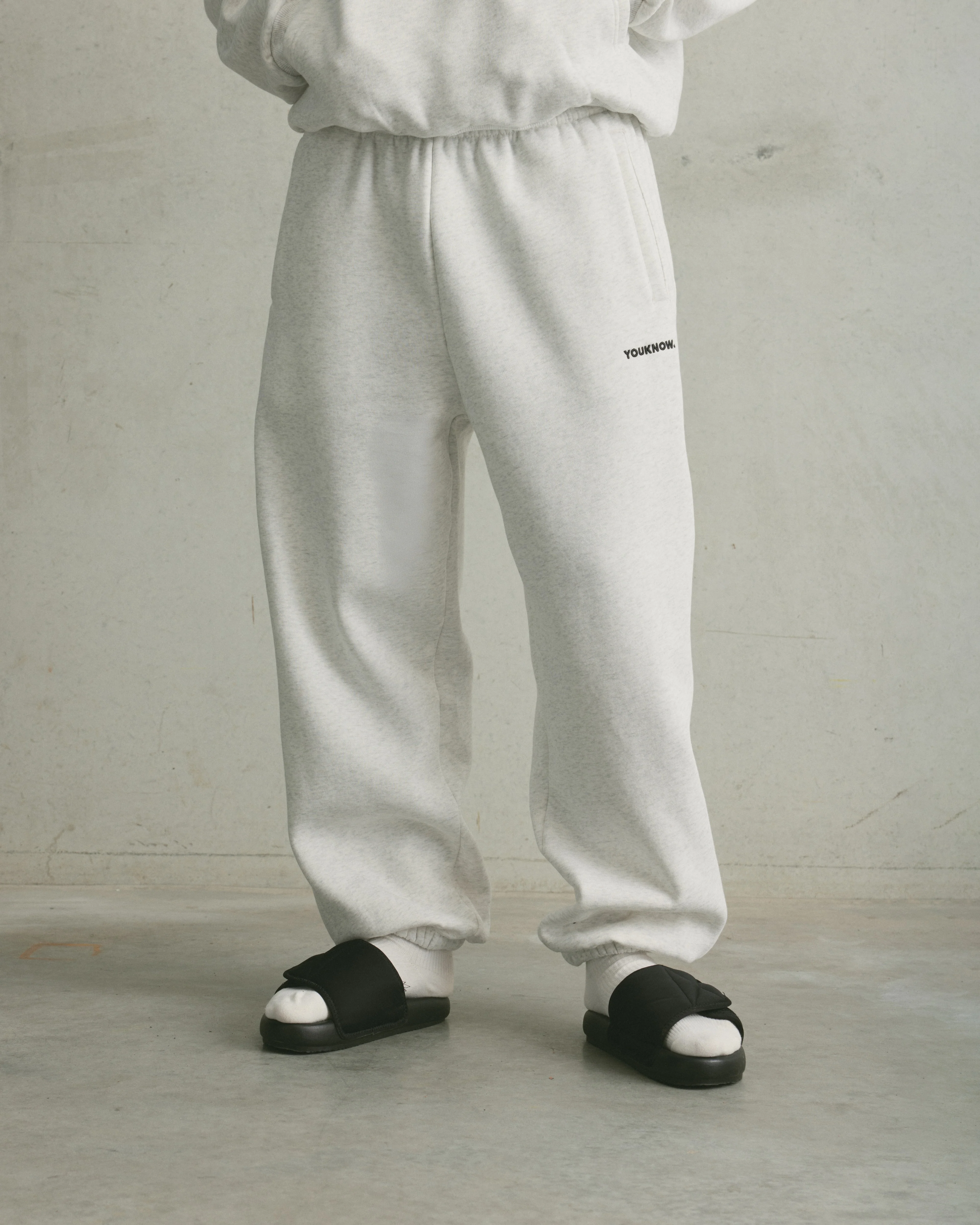 Core Cuffed Sweatpants | White Marle - Image 3
