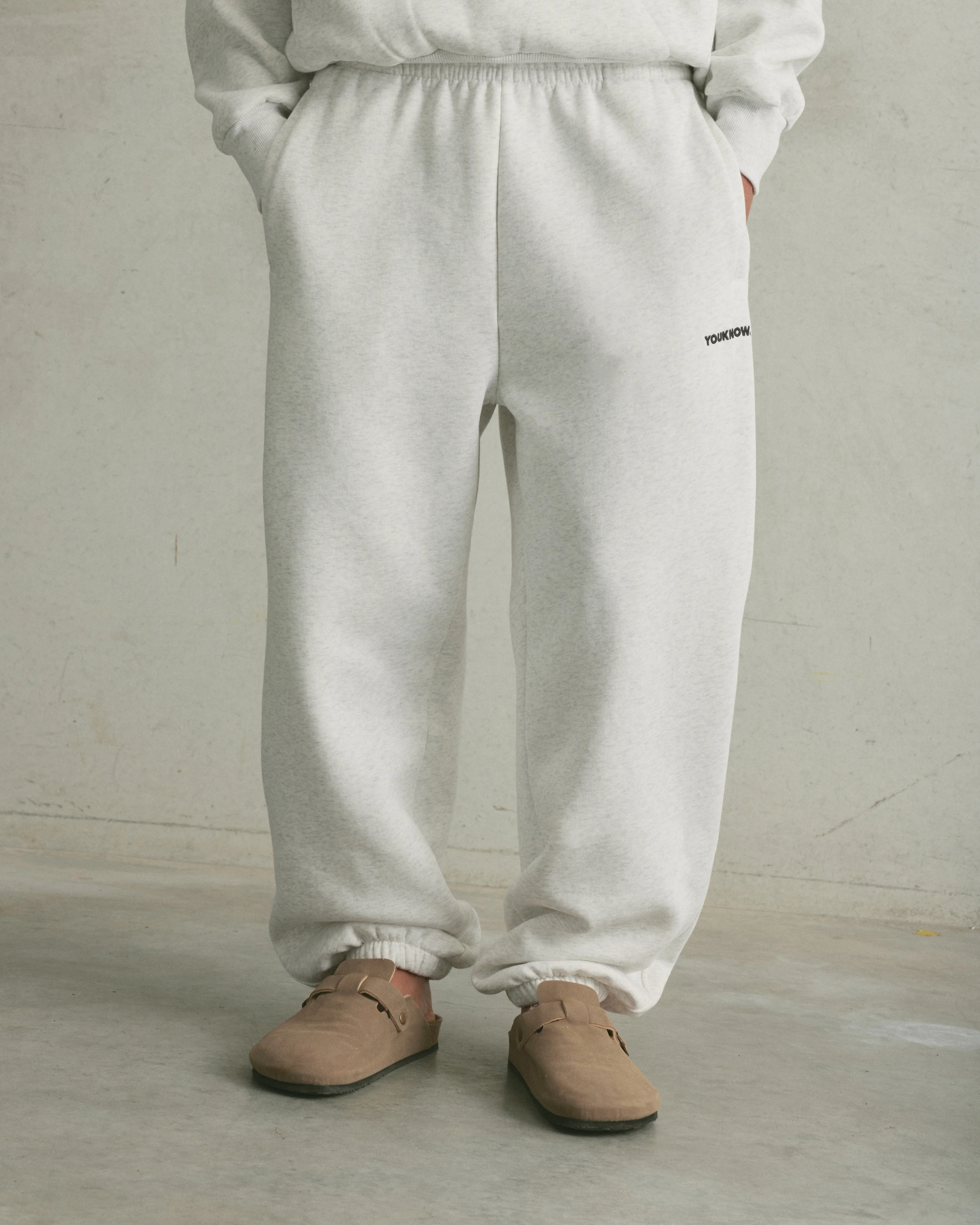 Core Cuffed Sweatpants | White Marle - Image 5