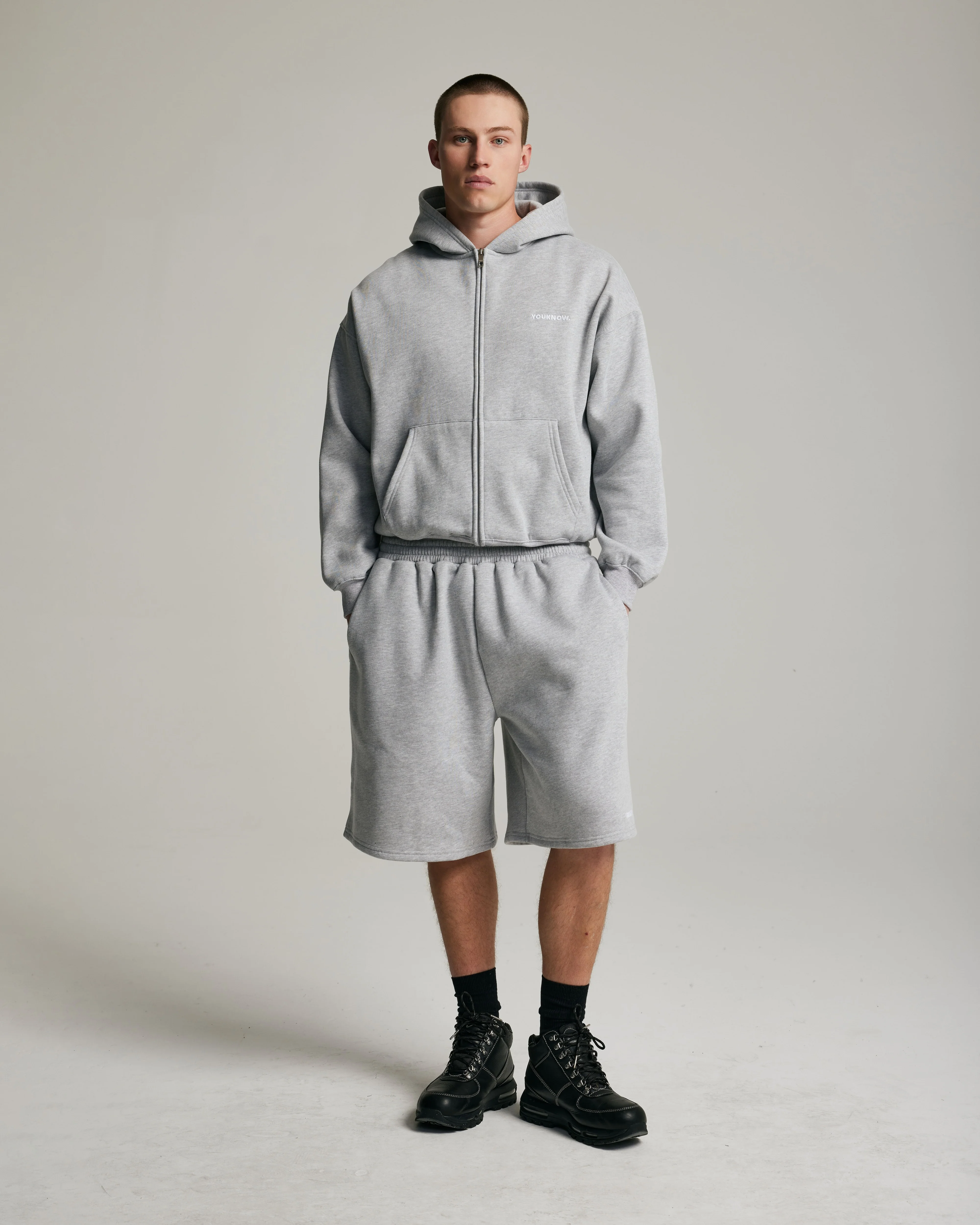 Core Oversized Shorts | Heather Grey - Image 2