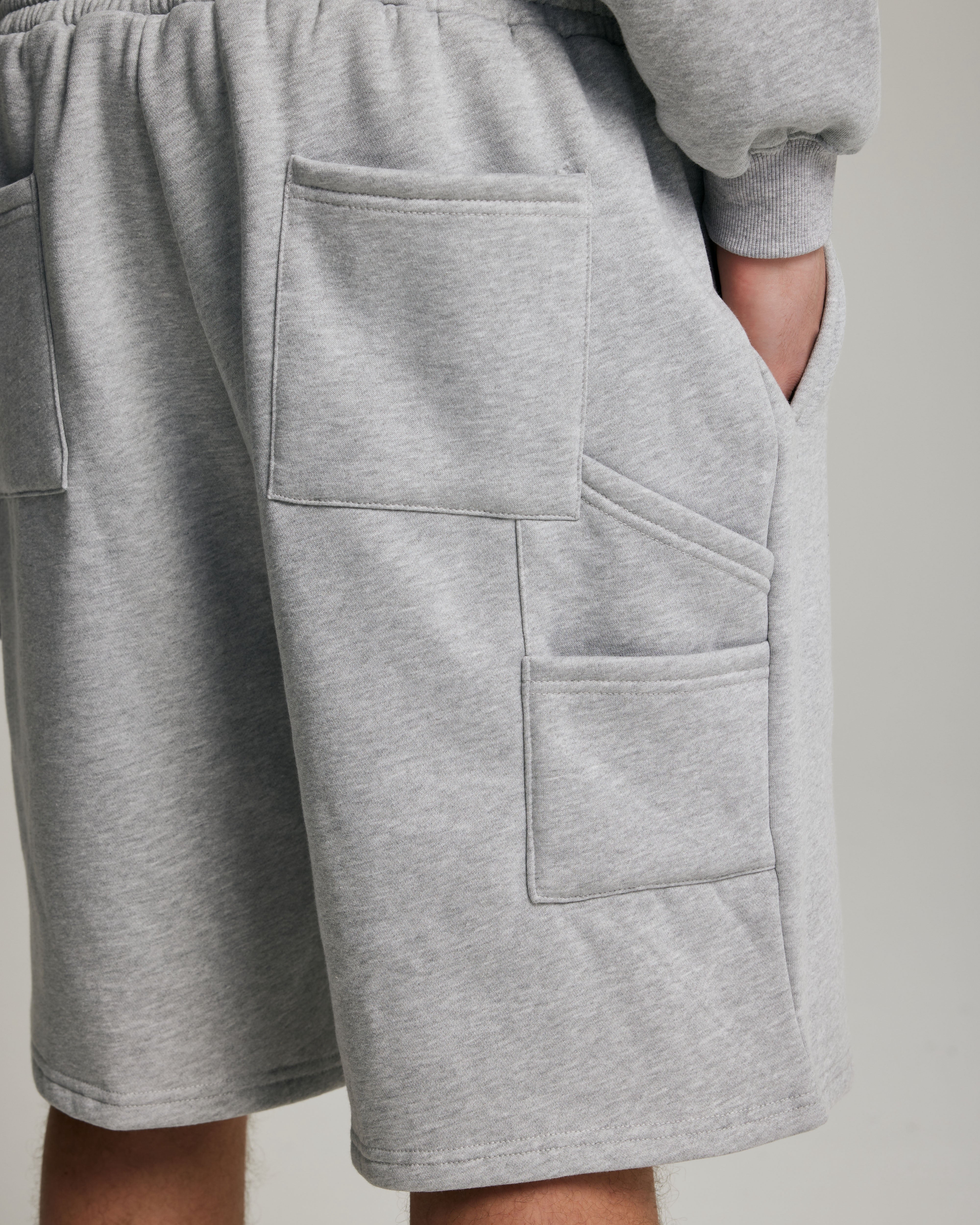 Core Oversized Shorts | Heather Grey - Image 4