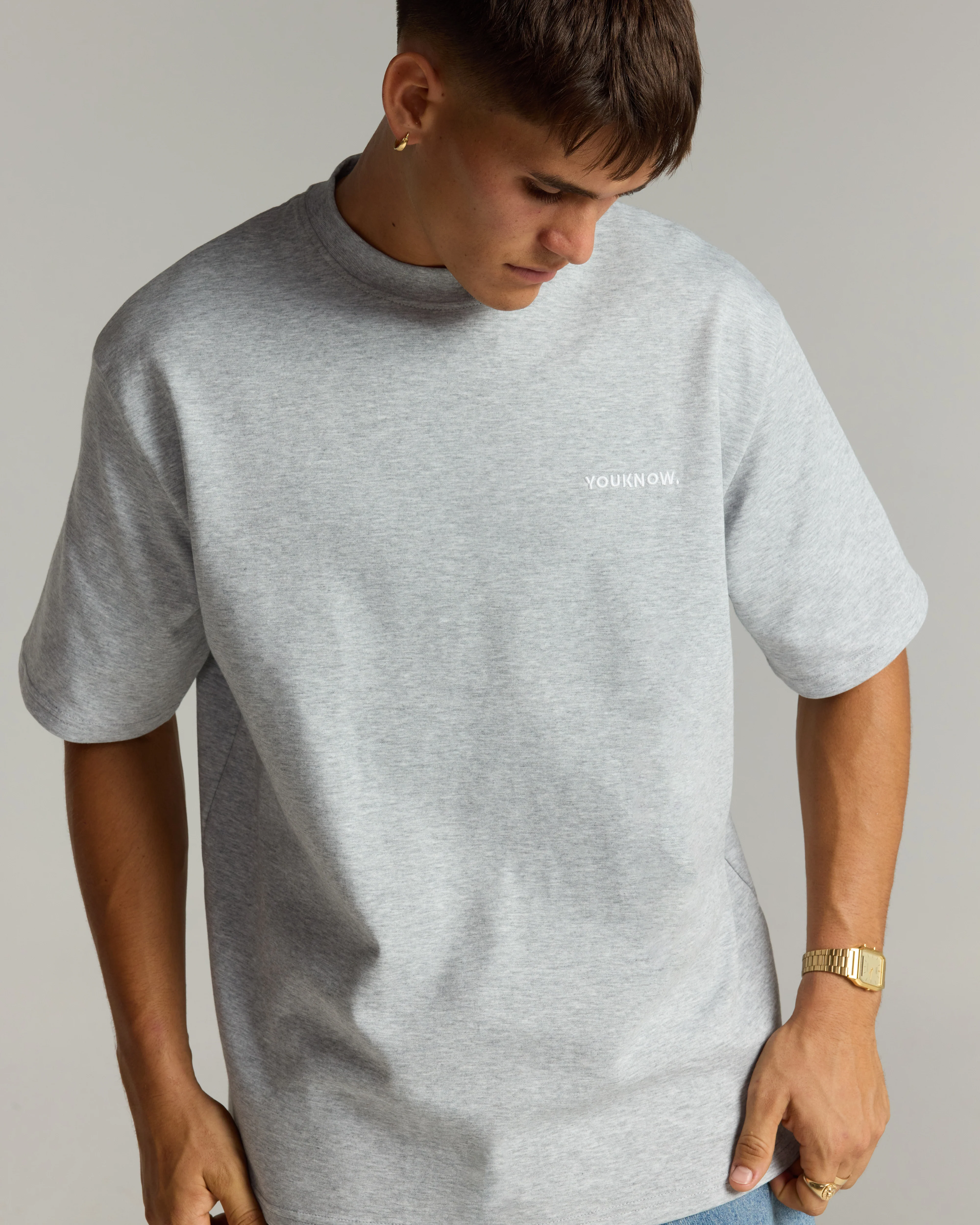 Core Standard Heavyweight Tee | Heather Grey - Image 4