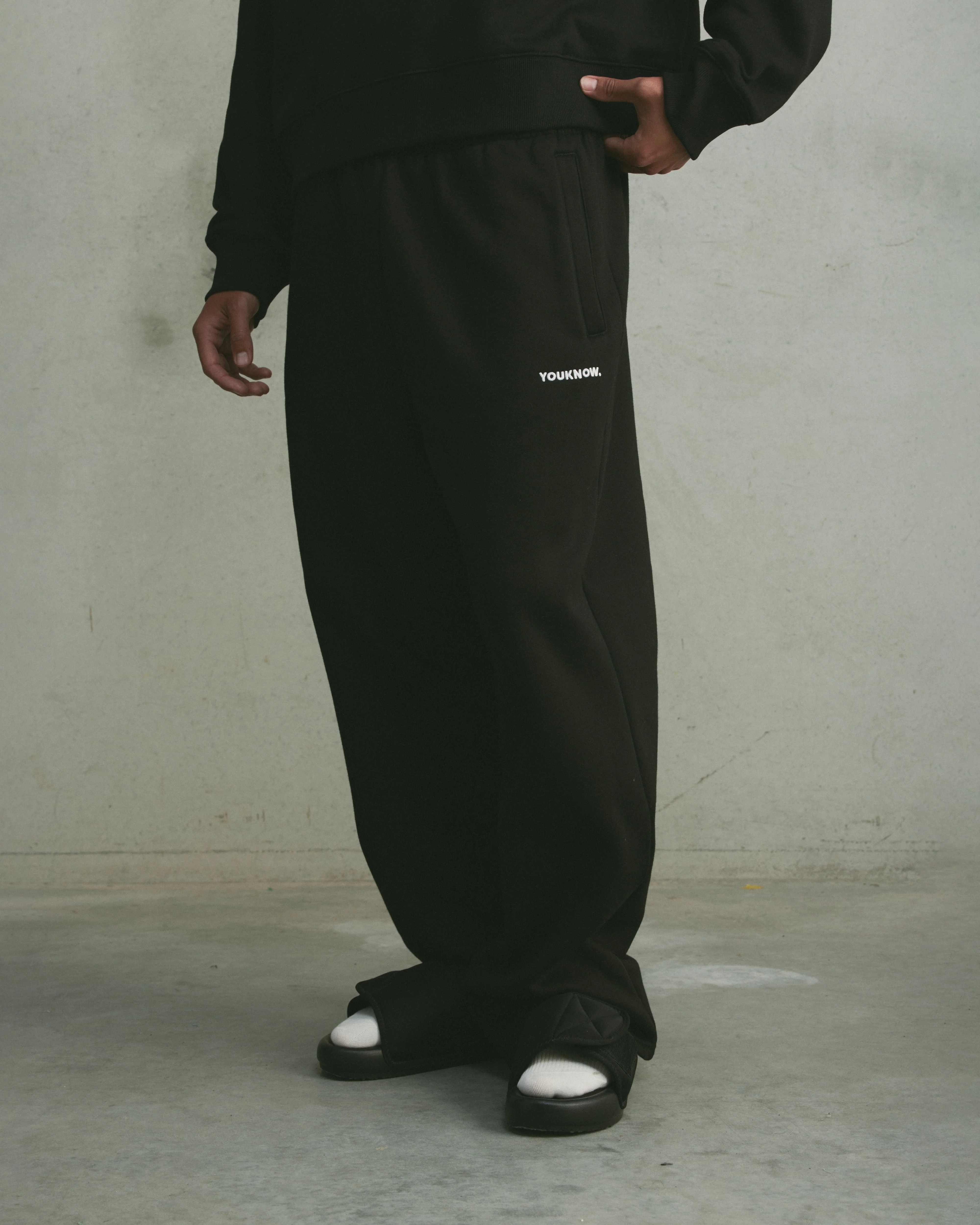 Core Wide Leg Sweatpants | Black - Image 3