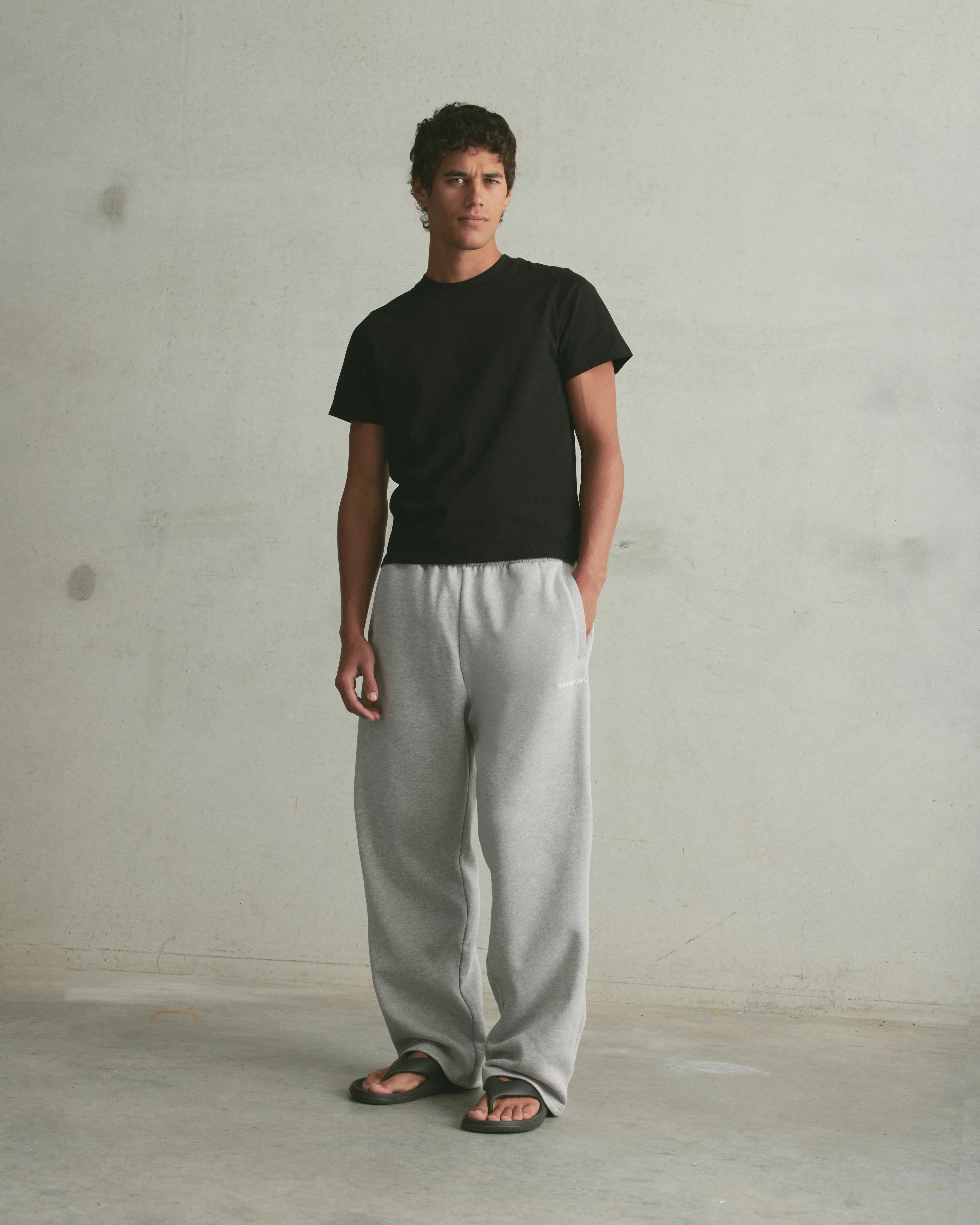 Core Wide Leg Sweatpants | Heather Grey - Image 2