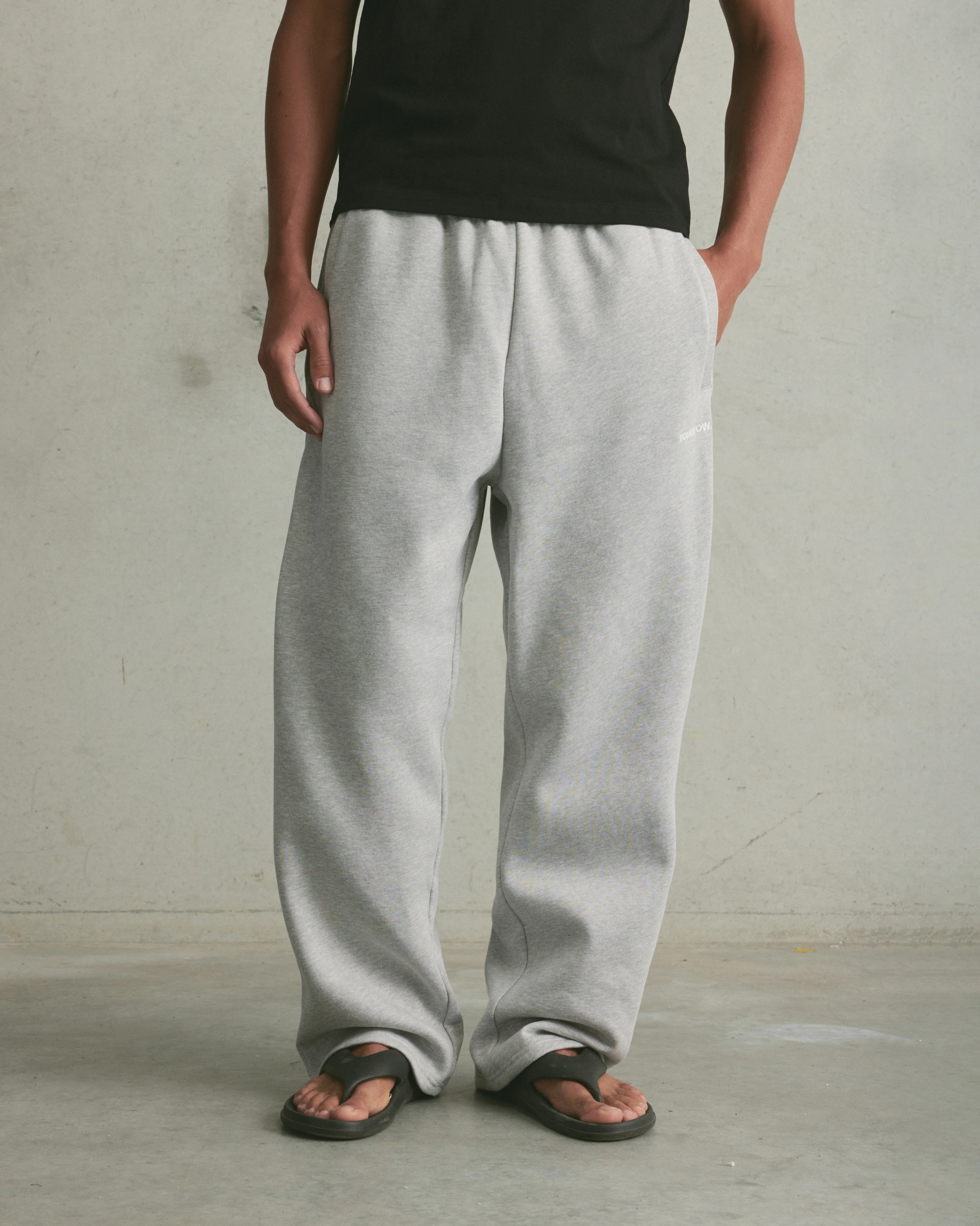Core Wide Leg Sweatpants | Heather Grey - Image 3