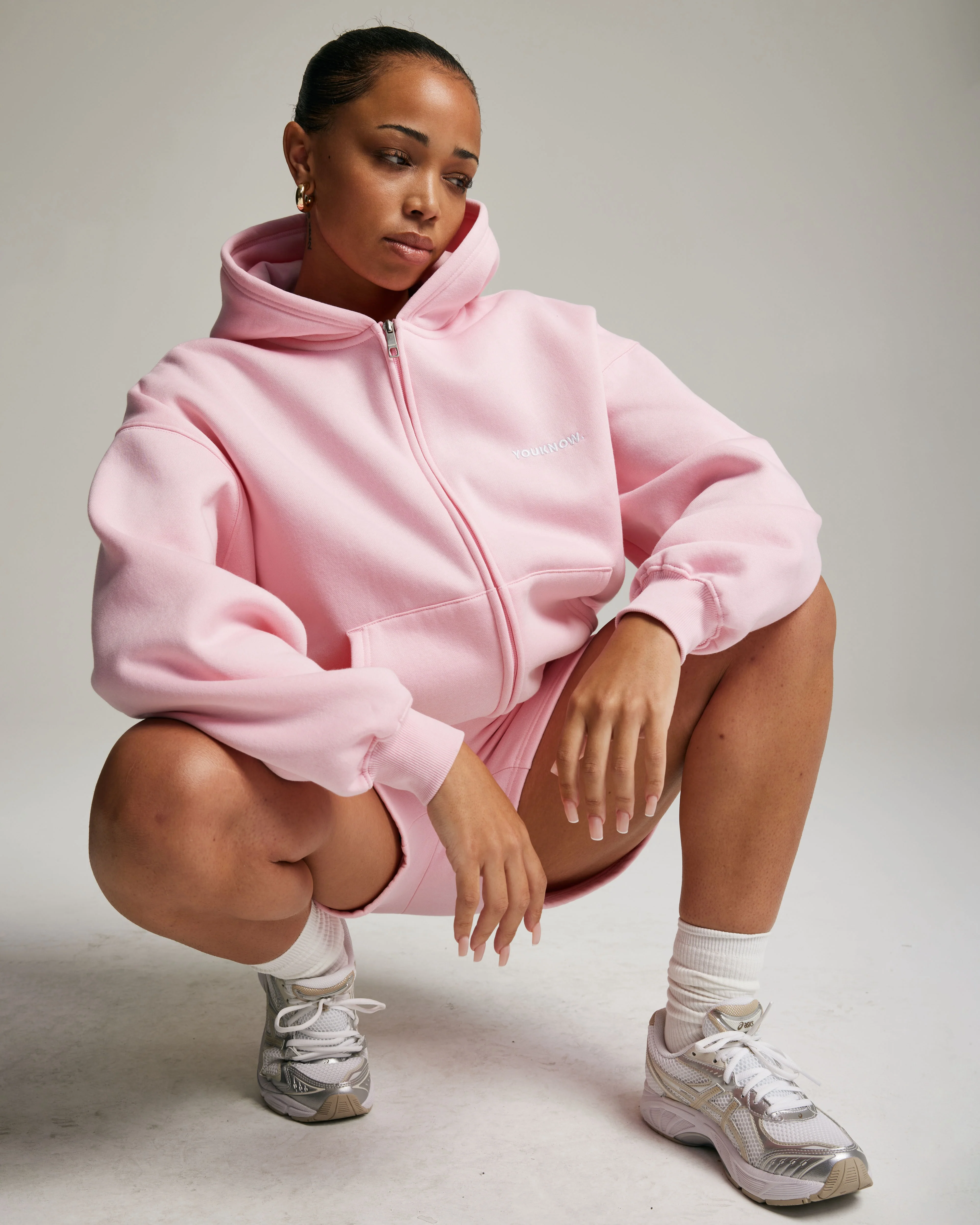 Core Zip Up Hoodie | Baby Pink - Image 4