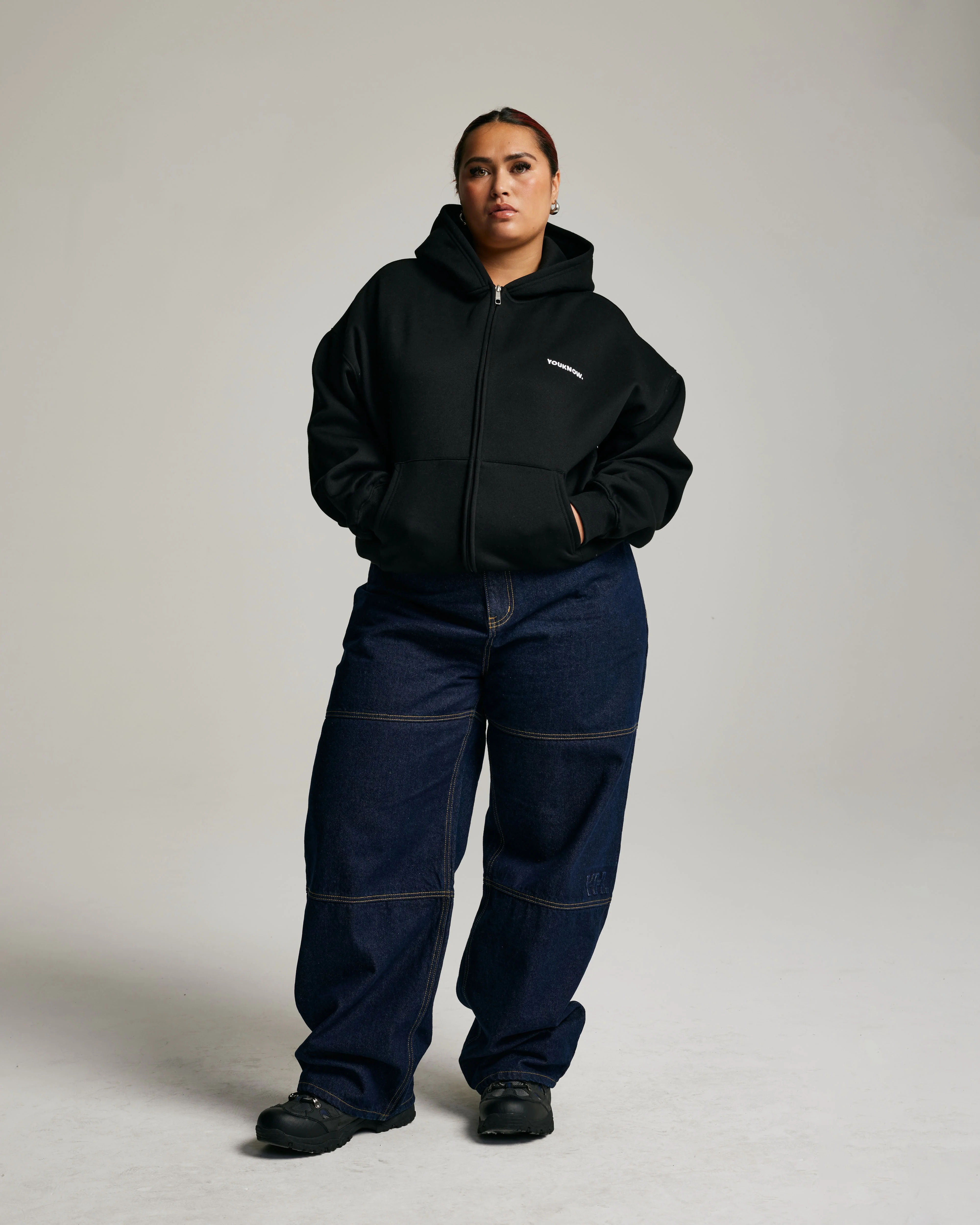 Core Zip Up Hoodie | Black - Image 3