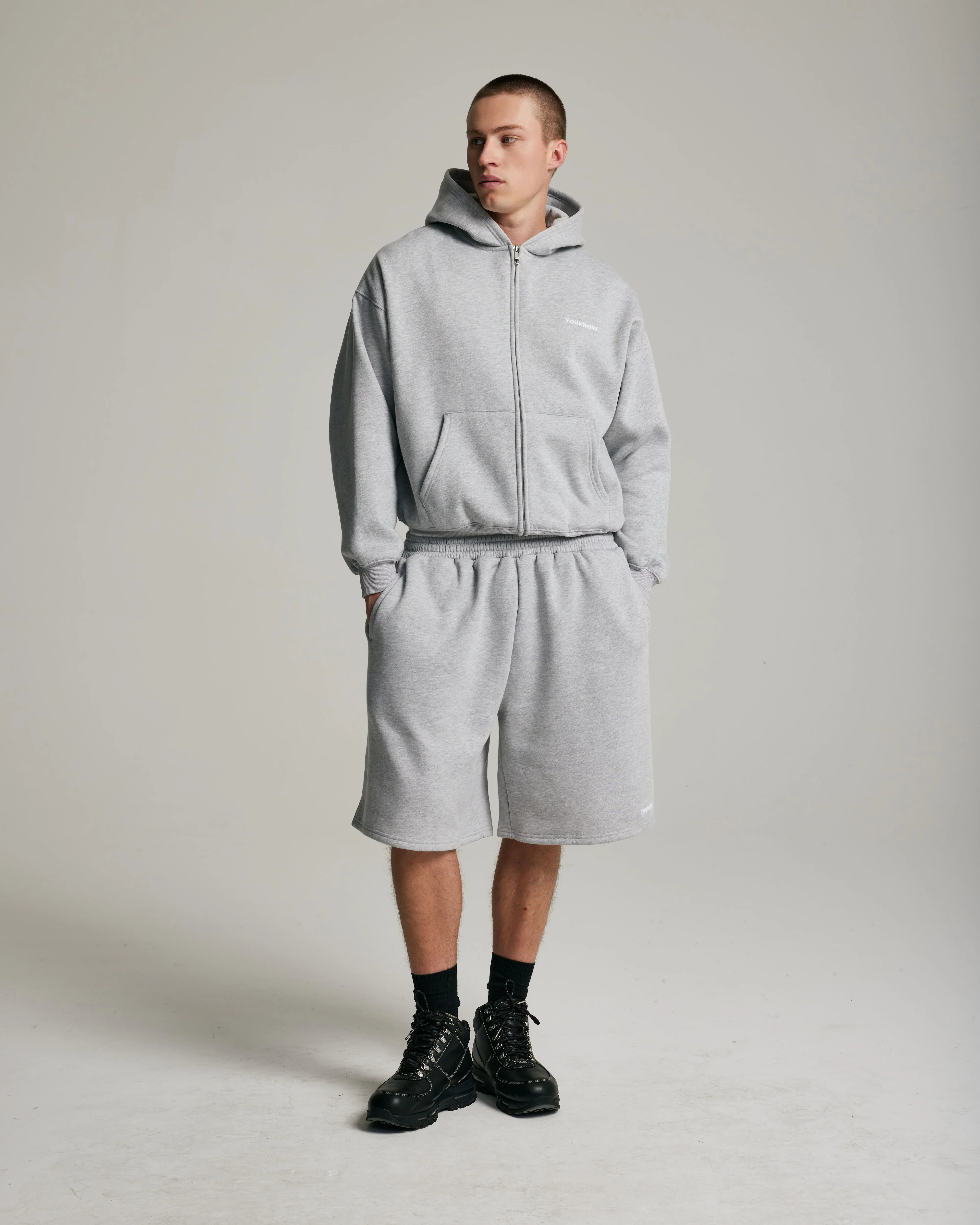 Core Zip Up Hoodie | Heather Grey - Image 2