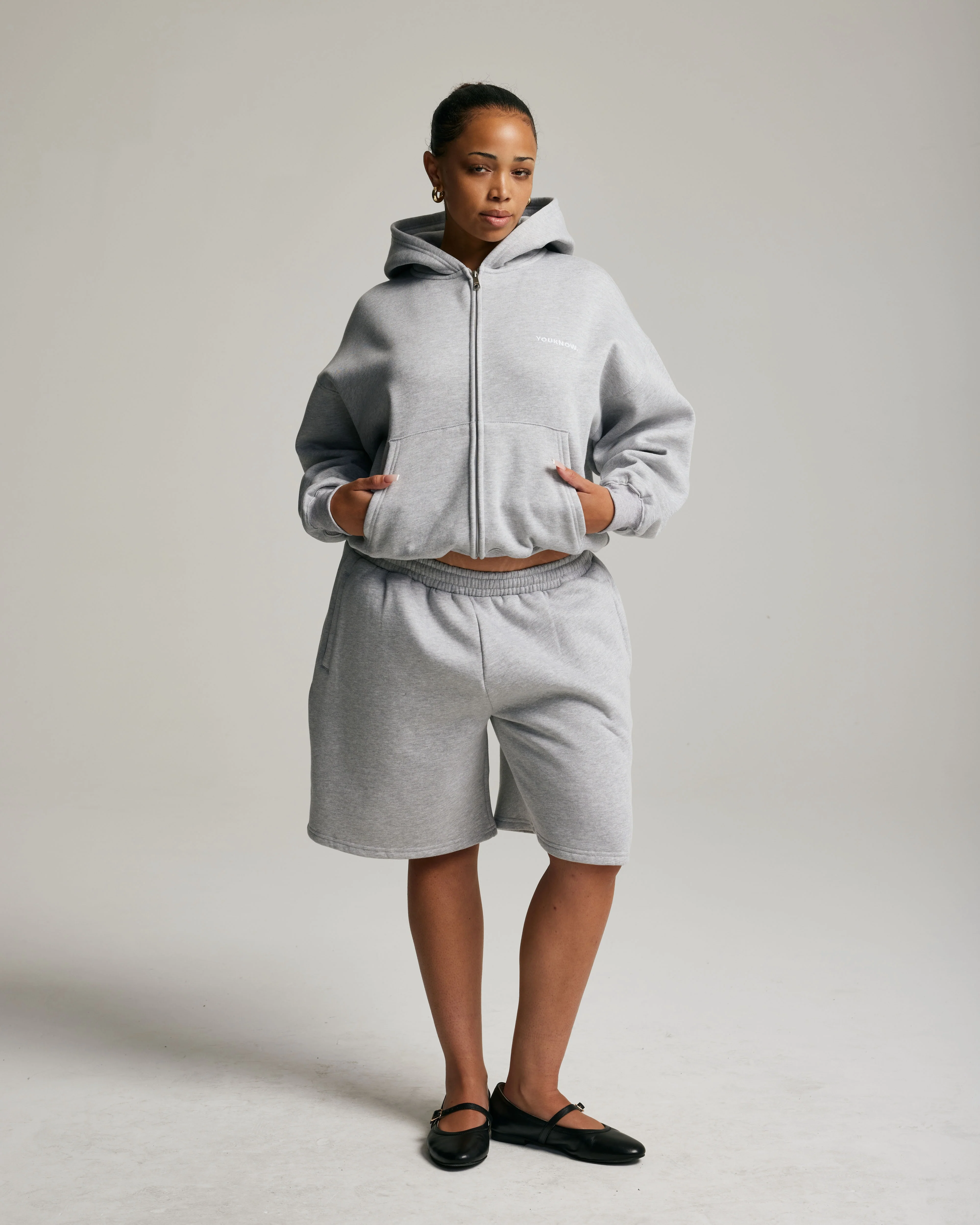 Core Oversized Shorts | Heather Grey - Image 7