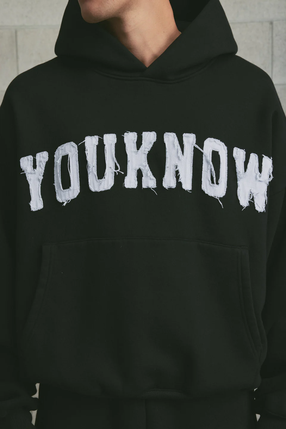 Cotton Applique Hoodie | Black - Image 3