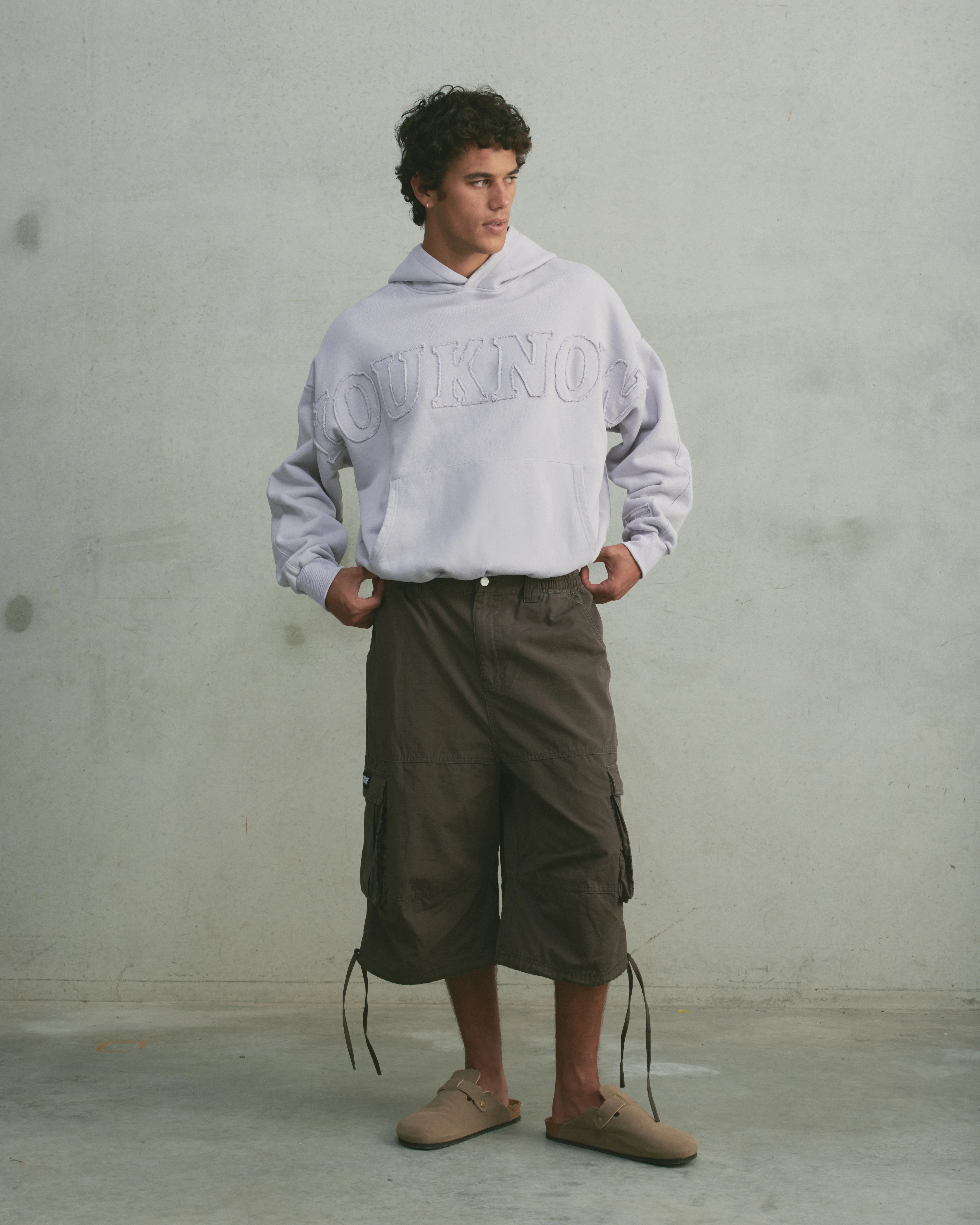Distressed Applique Hoodie | Washed Lavender - Image 3