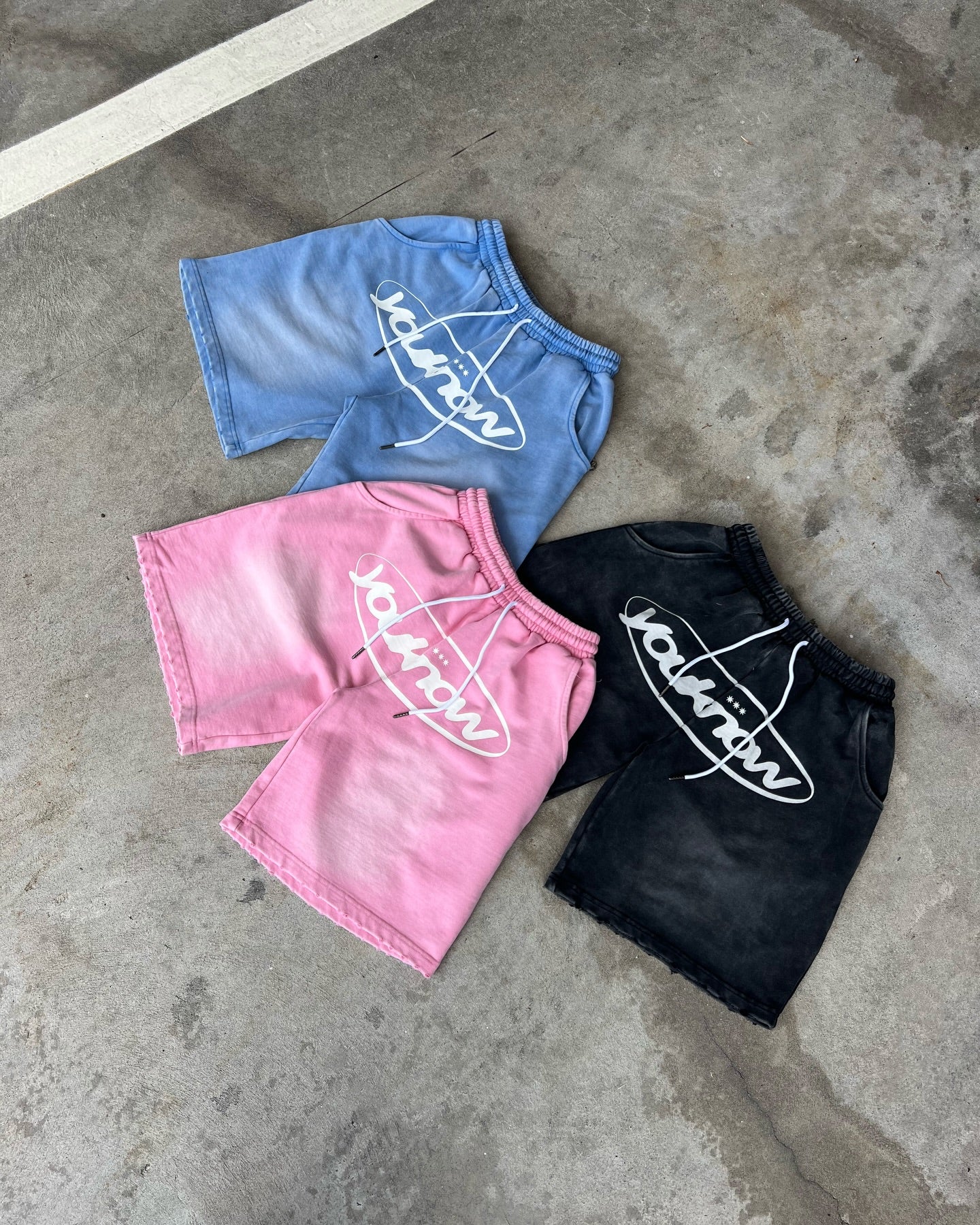 Distressed Logo Shorts | Washed Pink - Image 4