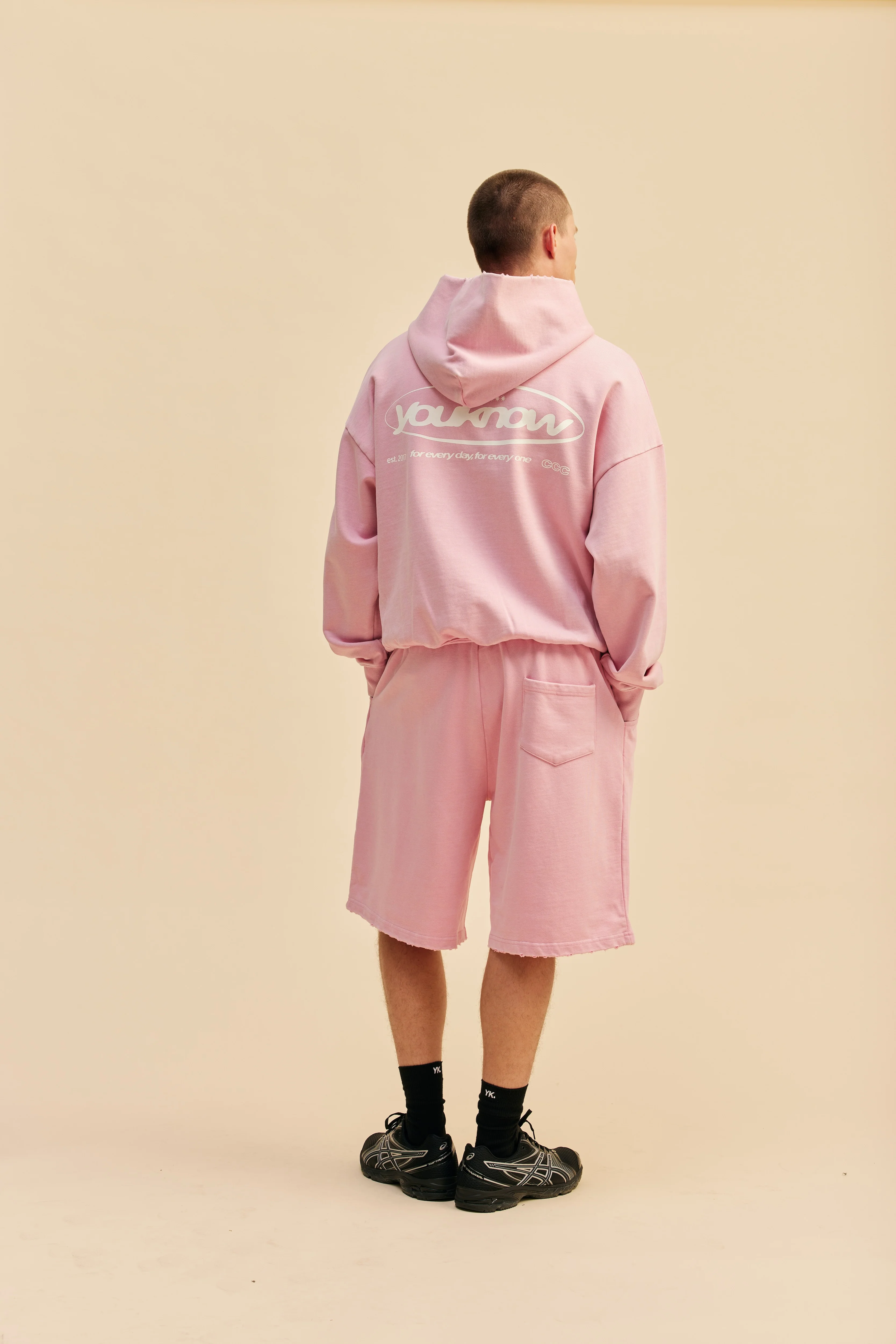 Distressed Logo Shorts | Washed Pink - Image 5