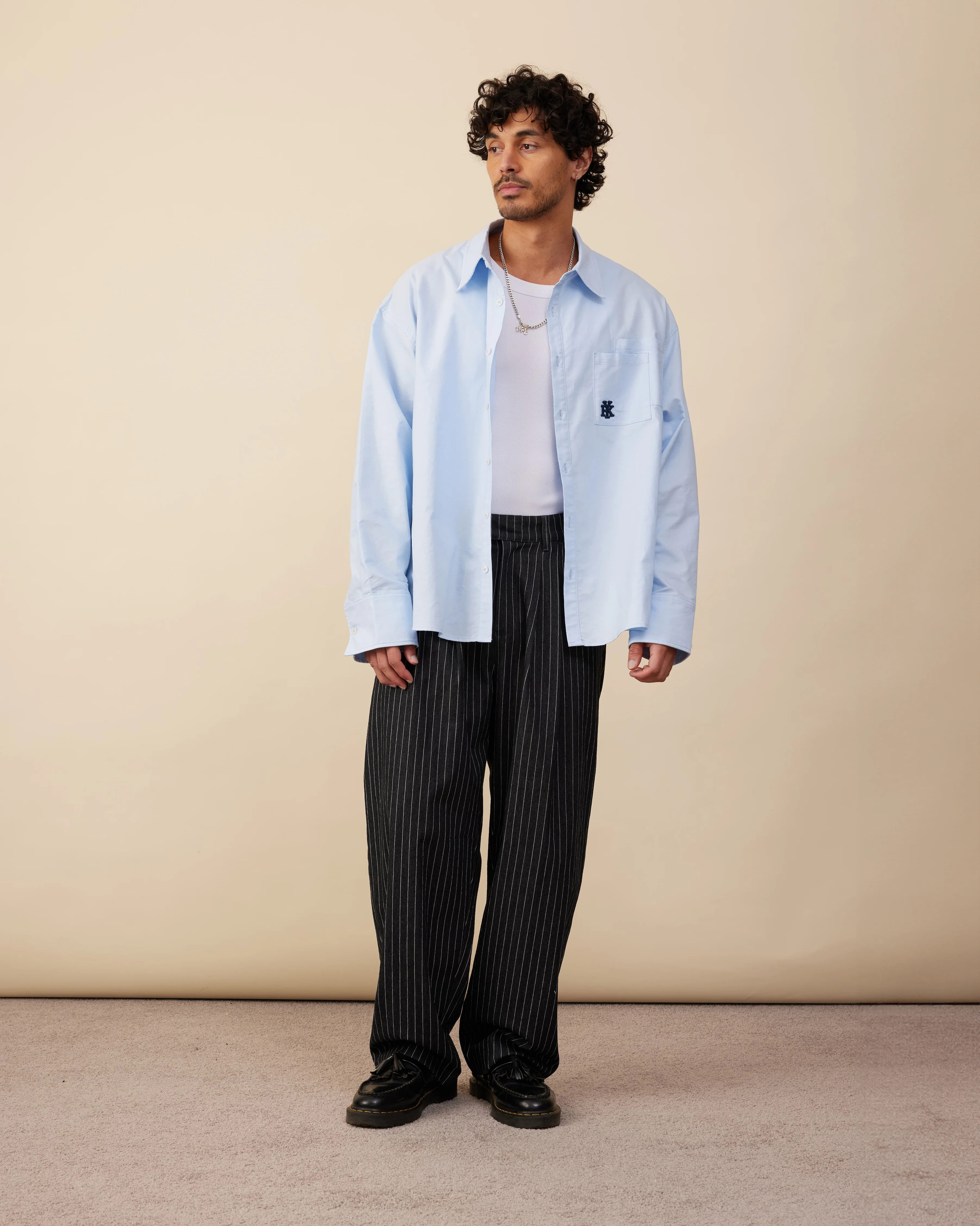 Double Pocket Longsleeve Shirt | Light Blue - Image 3