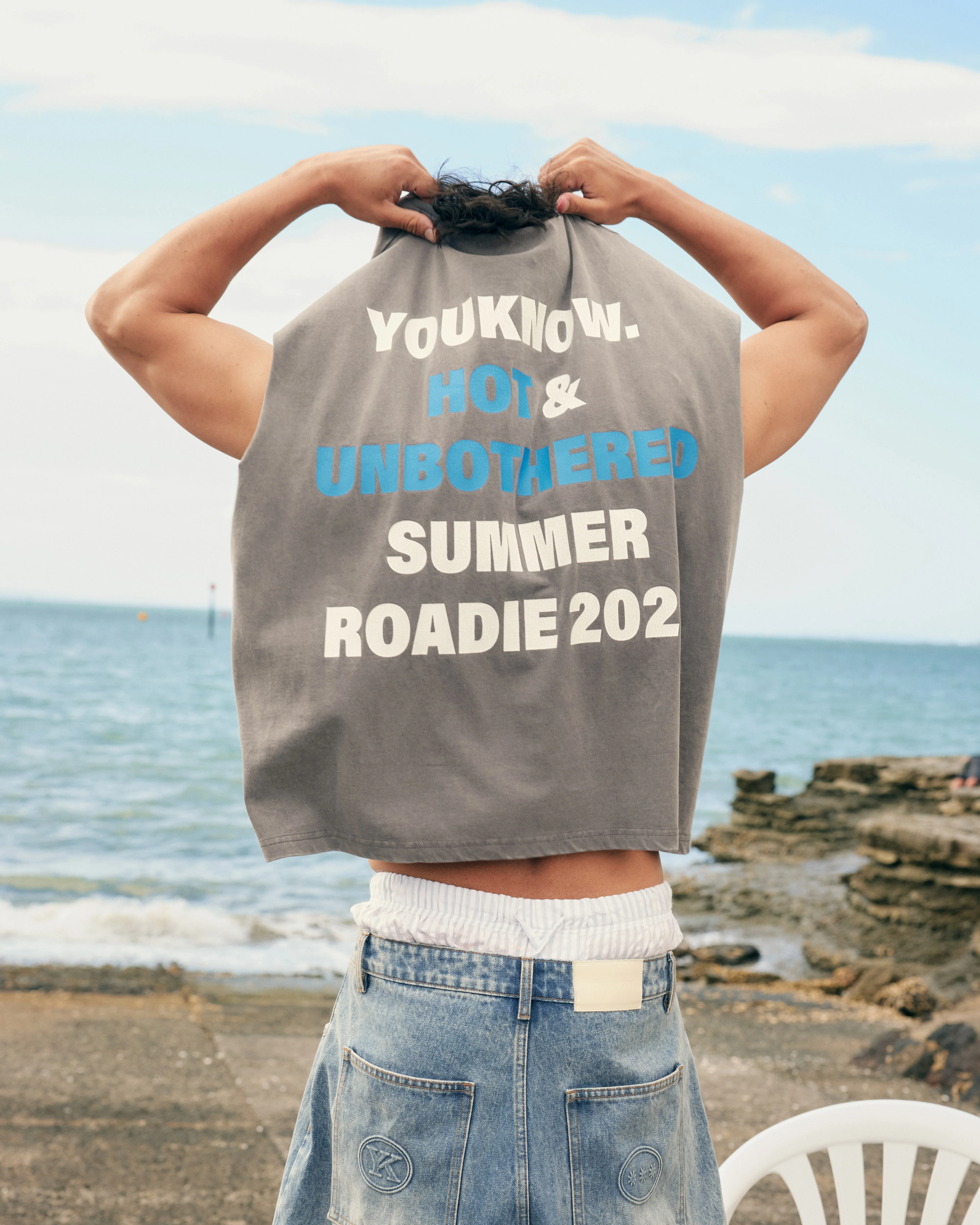 Hot & Unbothered Tank | Washed Grey - Image 4