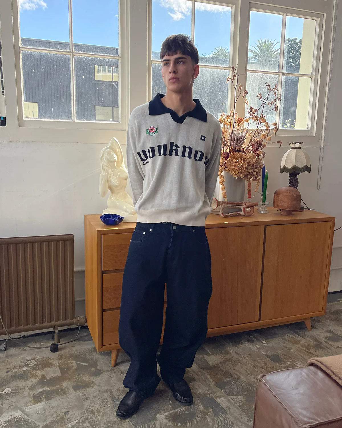 Knit Football Jersey | Beige Stripe - Image 2