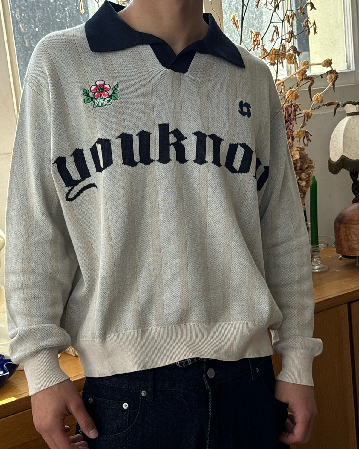 Knit Football Jersey | Beige Stripe - Image 3